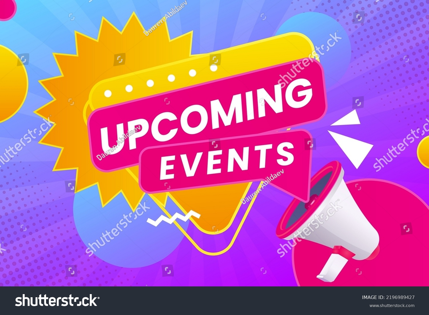 Upcoming Events Gradient Label Background Vector Stock Vector (Royalty ...