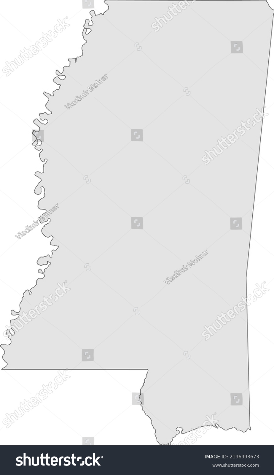 Vector Illustration Mississippi Map Stock Vector (Royalty Free ...