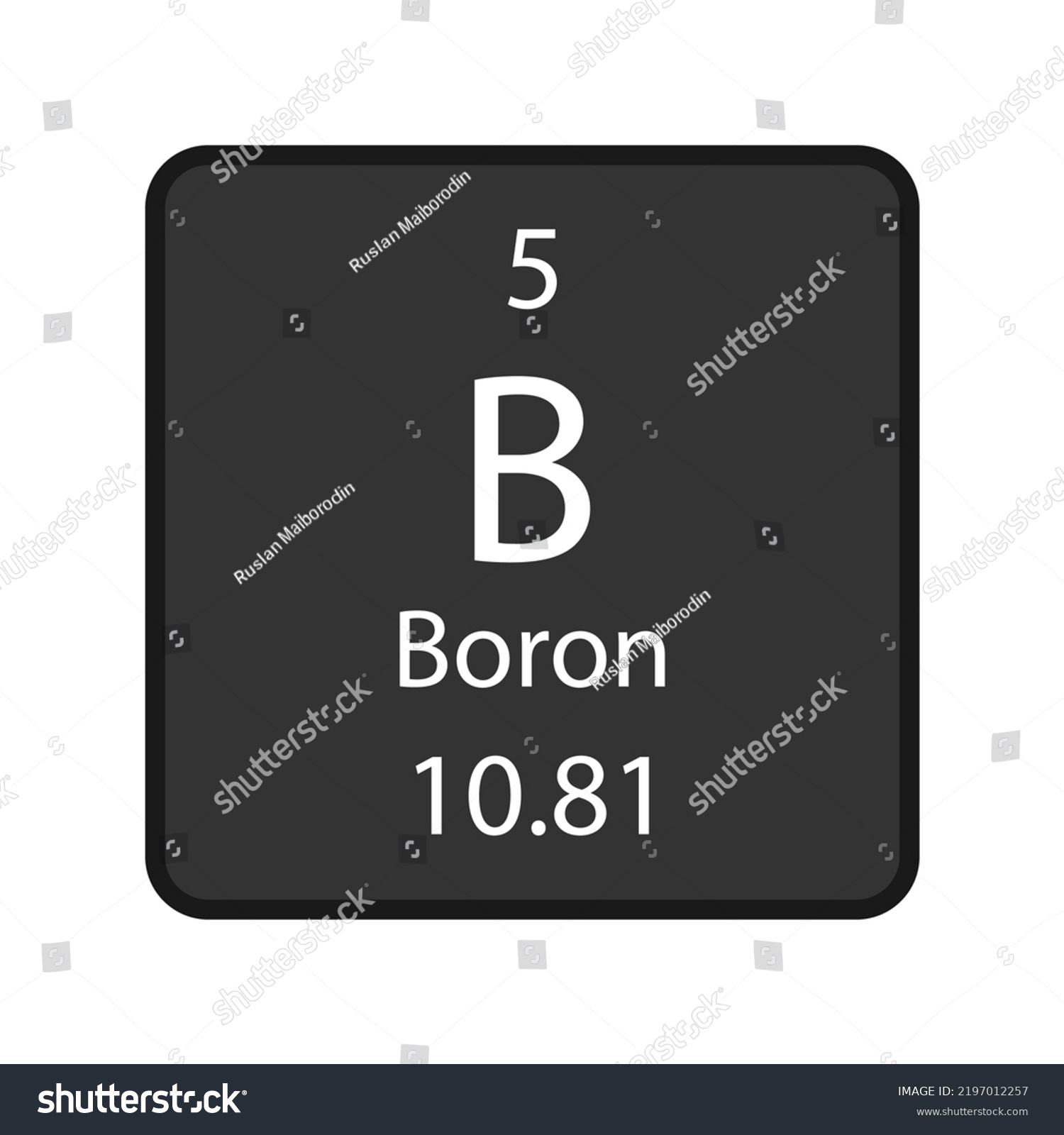 Boron Symbol Chemical Element Periodic Table Stock Vector (Royalty Free ...