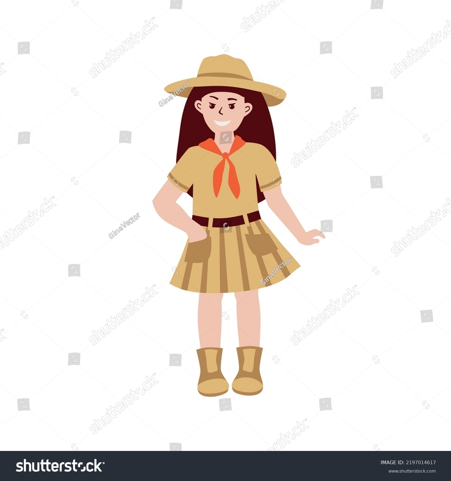 Girl Scout Girl Uniform Boy Scout Stock Vector (Royalty Free ...