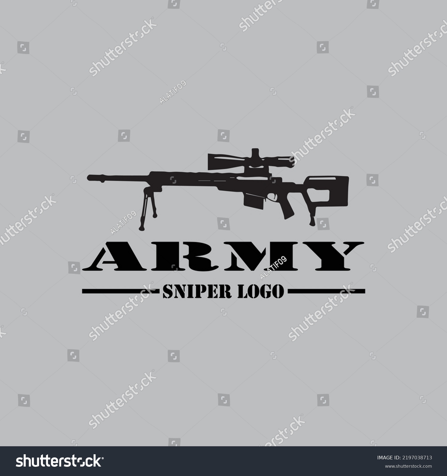 Sniper Army Logo Design Template Vintage Stock Vector (Royalty Free ...