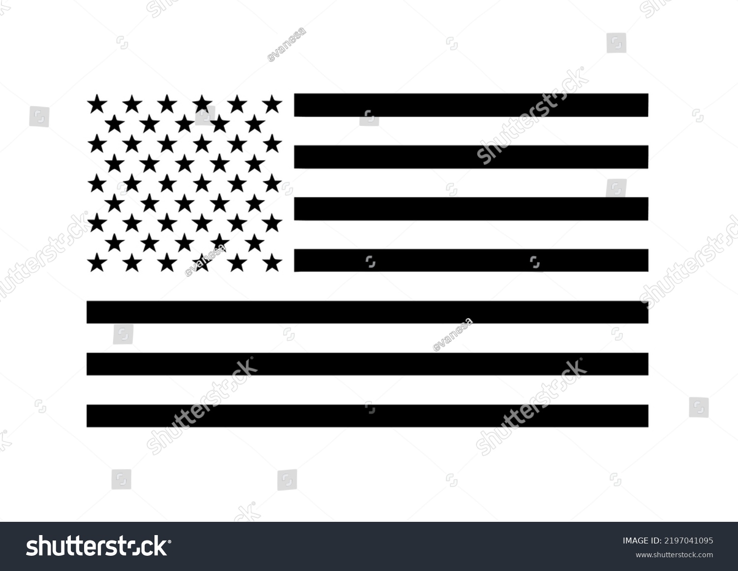 Black White American Flag Icon Stock Vector (Royalty Free) 2197041095 ...