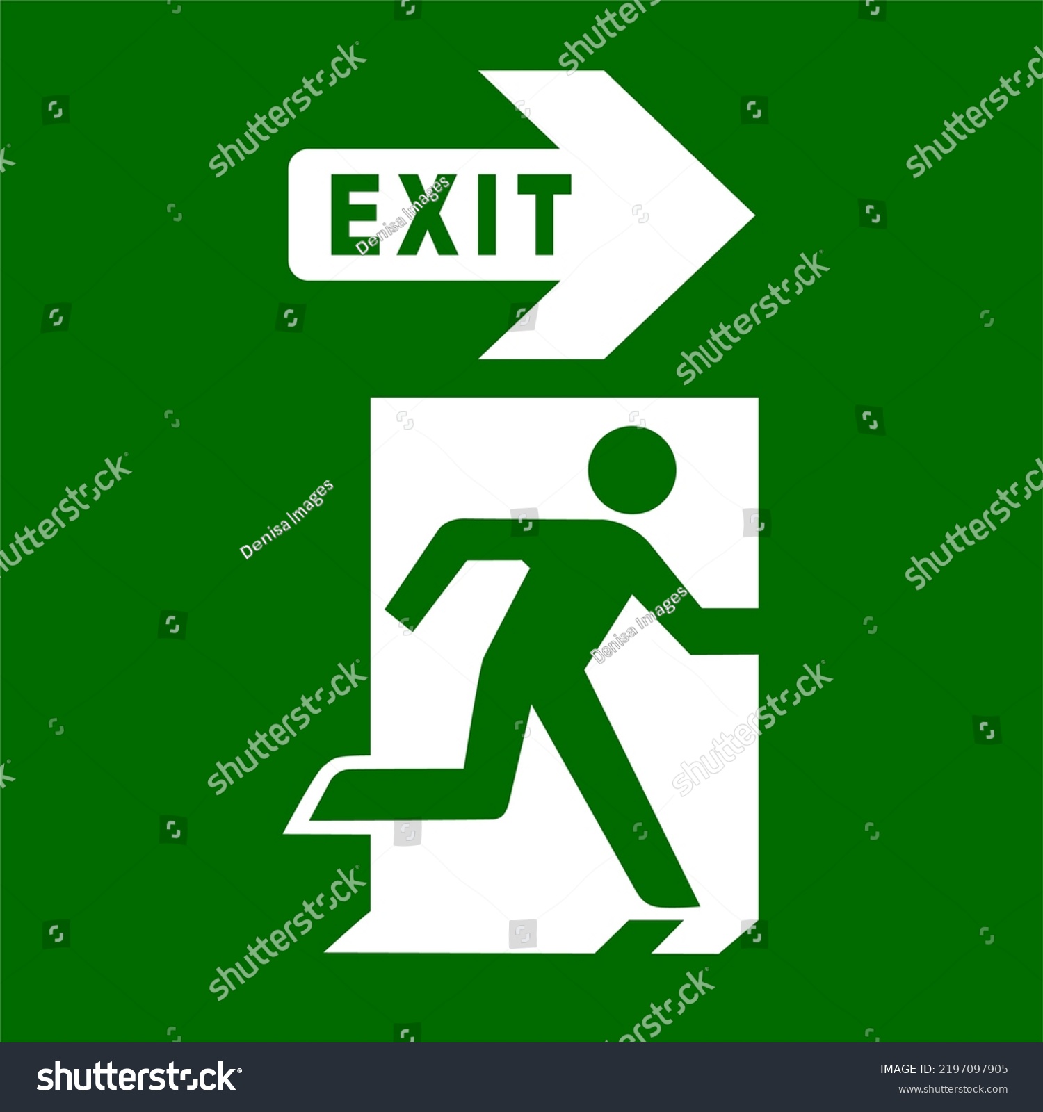 Emergency Exit Sign Running Man Icon Stock Vector (Royalty Free ...