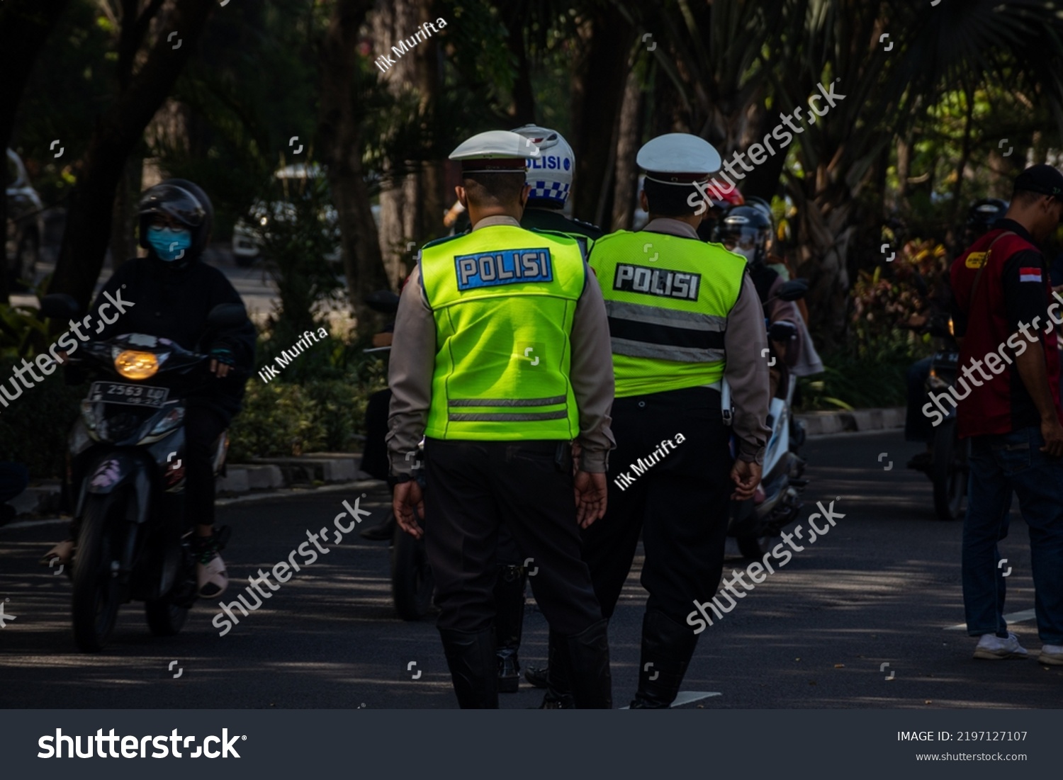 Indonesian Police Officertake Behind Stock Photo 2197127107 | Shutterstock