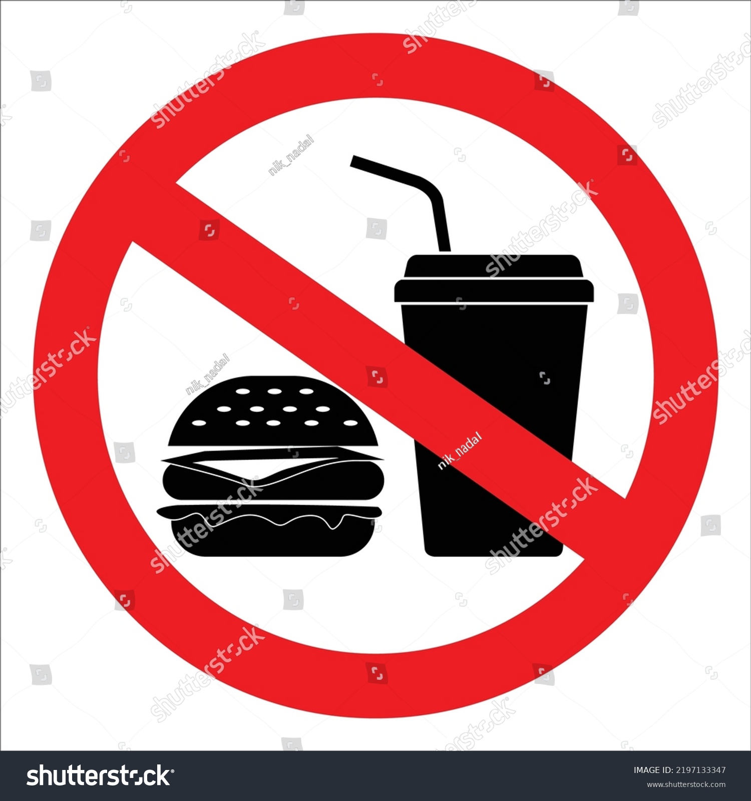 No Eating Sign Vector Illustration Dont Stock Vector (Royalty Free ...