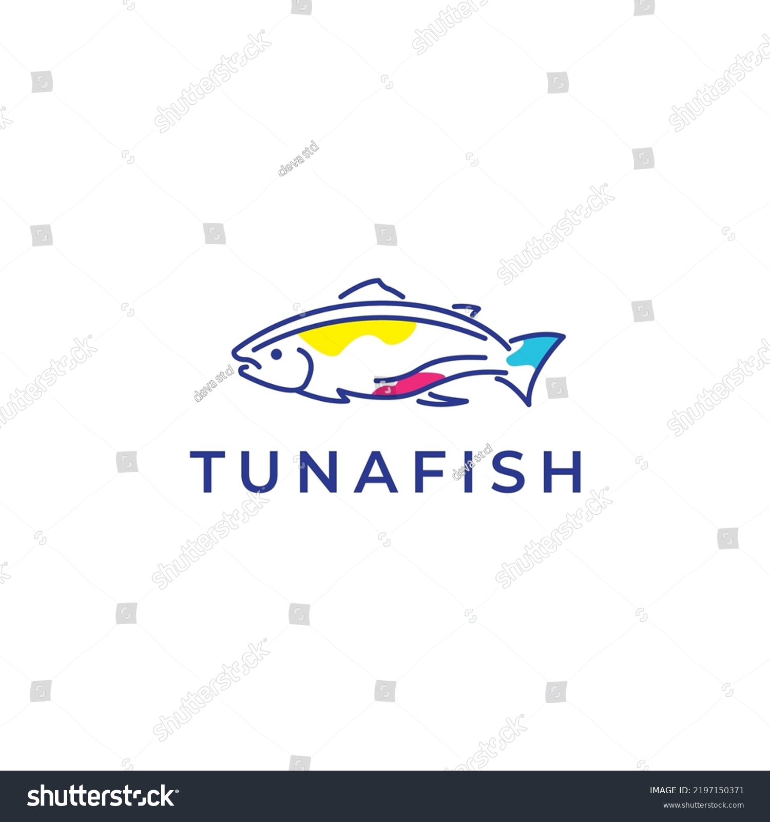 Art Lines Abstract Fish Tuna Logo Stock Vector (Royalty Free ...