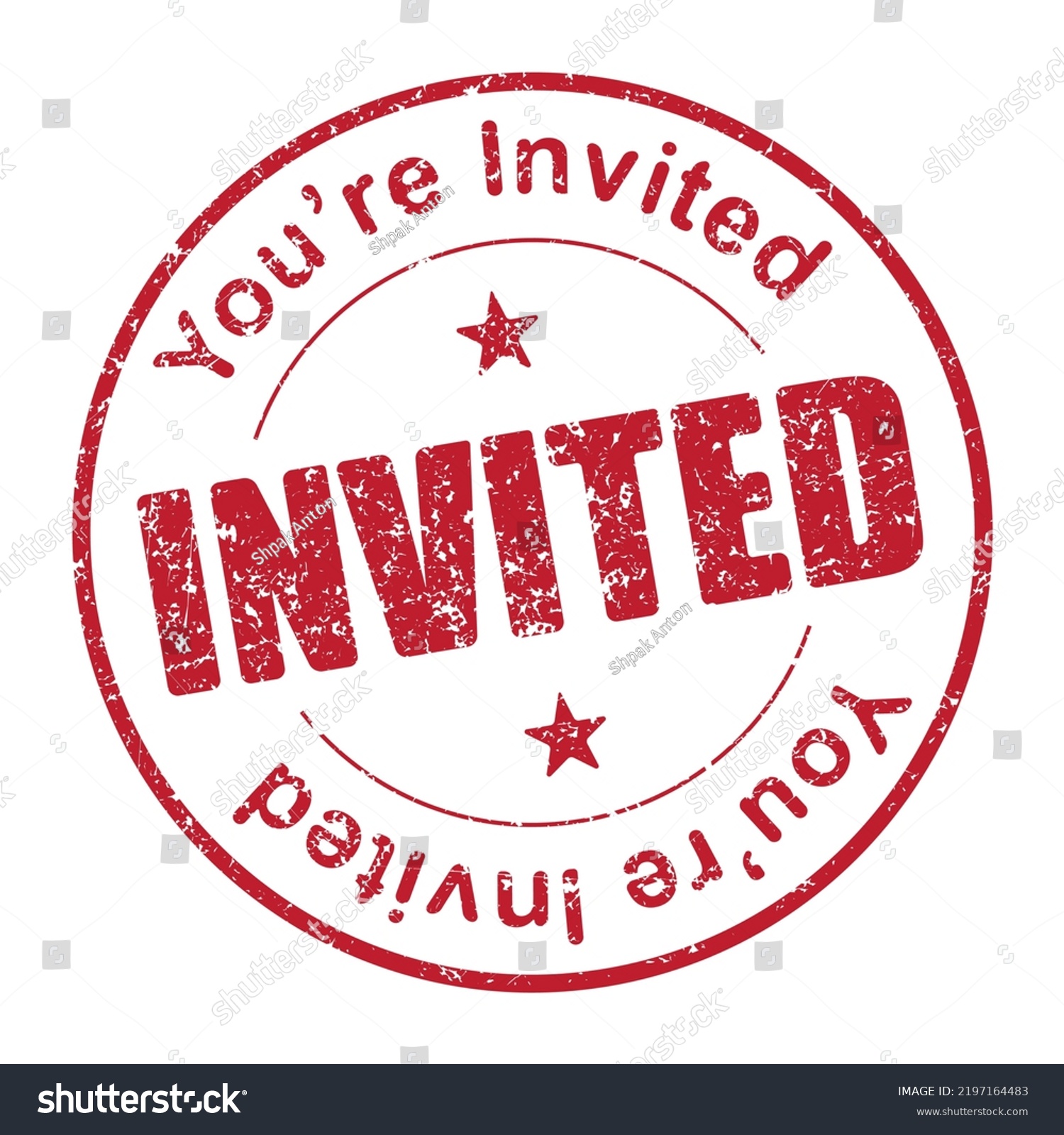 Youre Invited Rubber Stamp Vector Illustration Stock Vector (Royalty ...