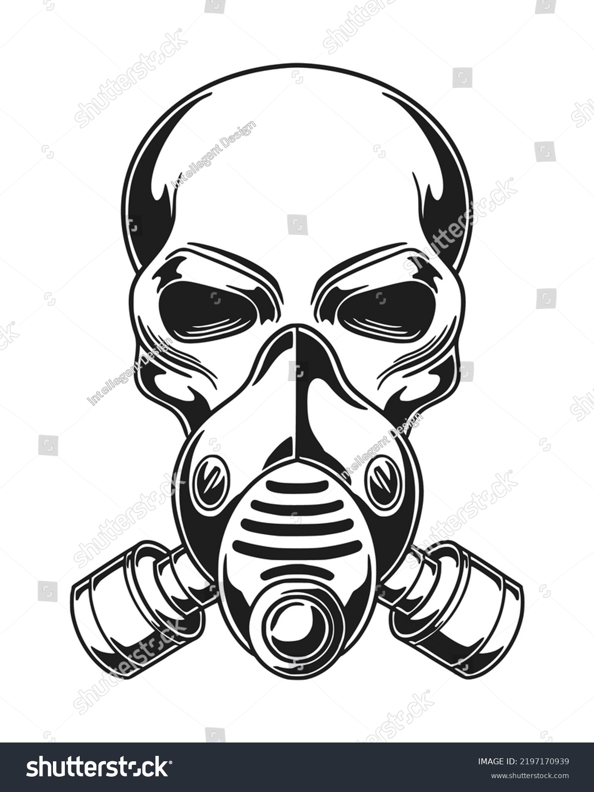 Skull Poison Gas Mask Vector Illustration Stock Vector (Royalty Free ...