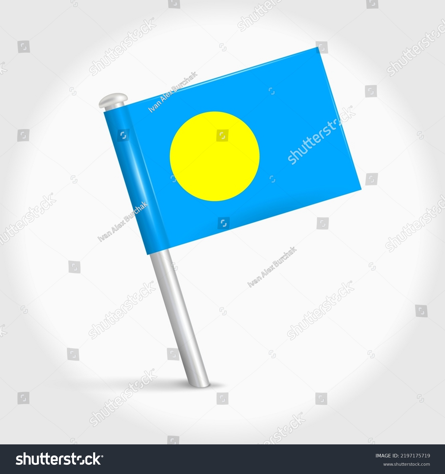 Palau Map Pin Flag Icon Palauan Stock Vector (Royalty Free) 2197175719 ...