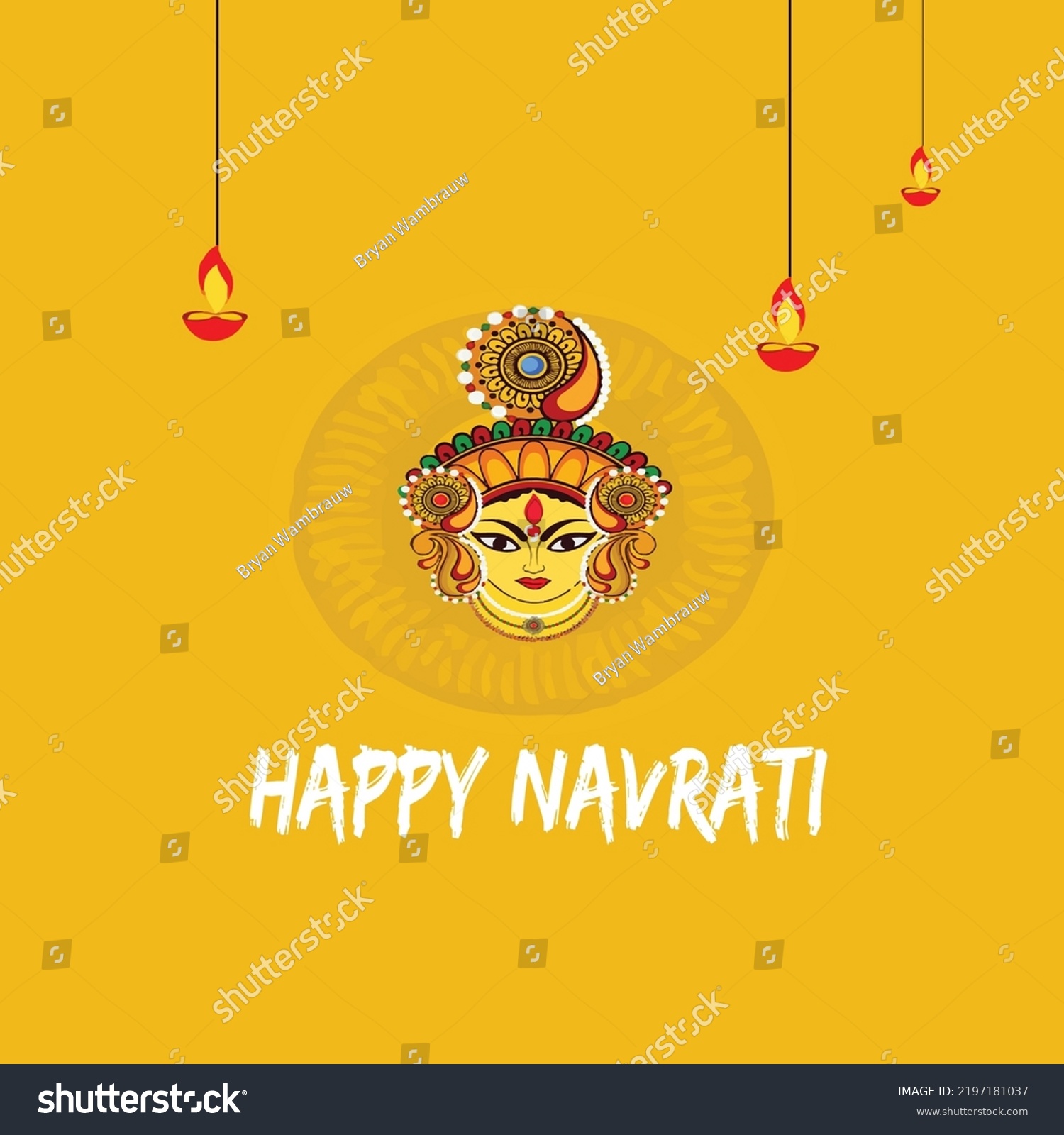 Happy Navrati 2022 Background Greetings Card Stock Vector (Royalty Free ...