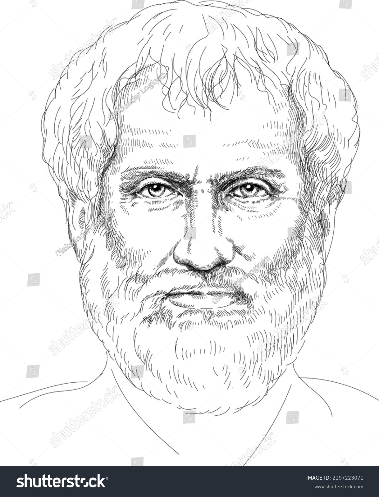 Aristotle Greek Philosopher Polymath During Classical Stock Vector ...