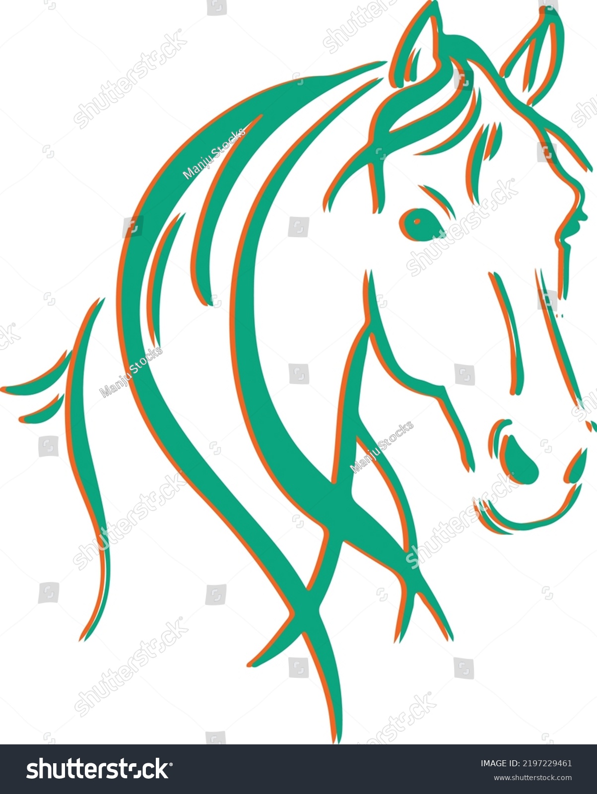 Drawing Sketch Running Horse Outline Editable Stock Vector (Royalty Free) 2197229461 Shutterstock