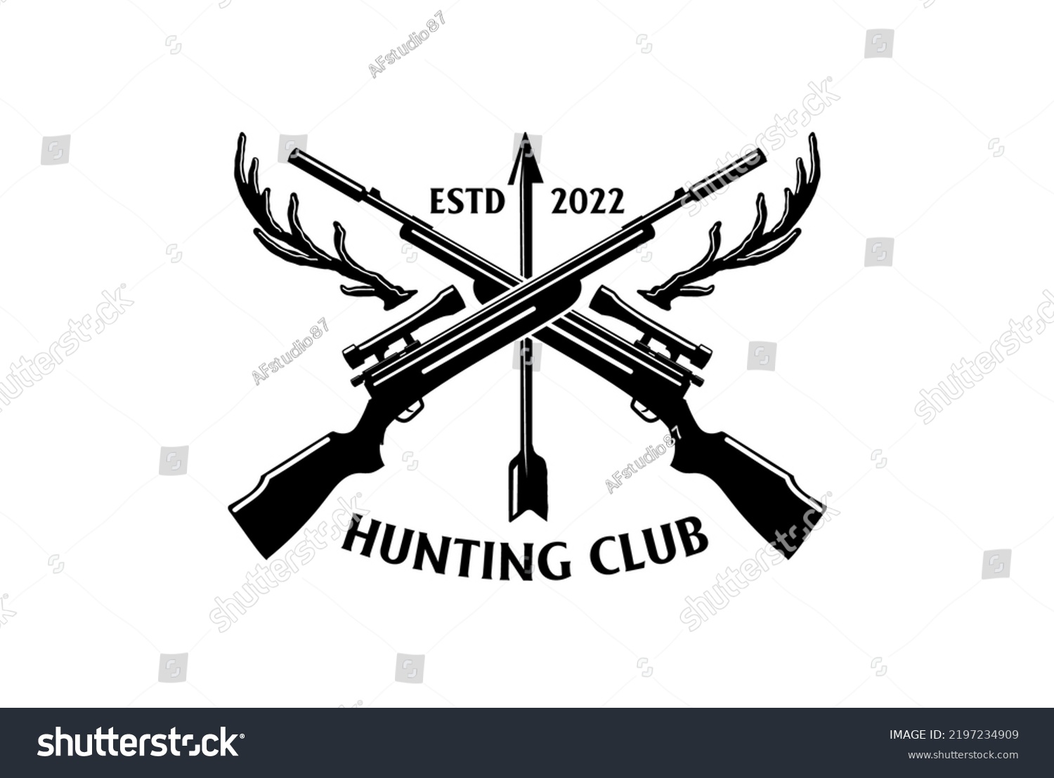 Vintage Retro Deer Buck Stag Antler Stock Vector Royalty Free 2197234909 Shutterstock 9727