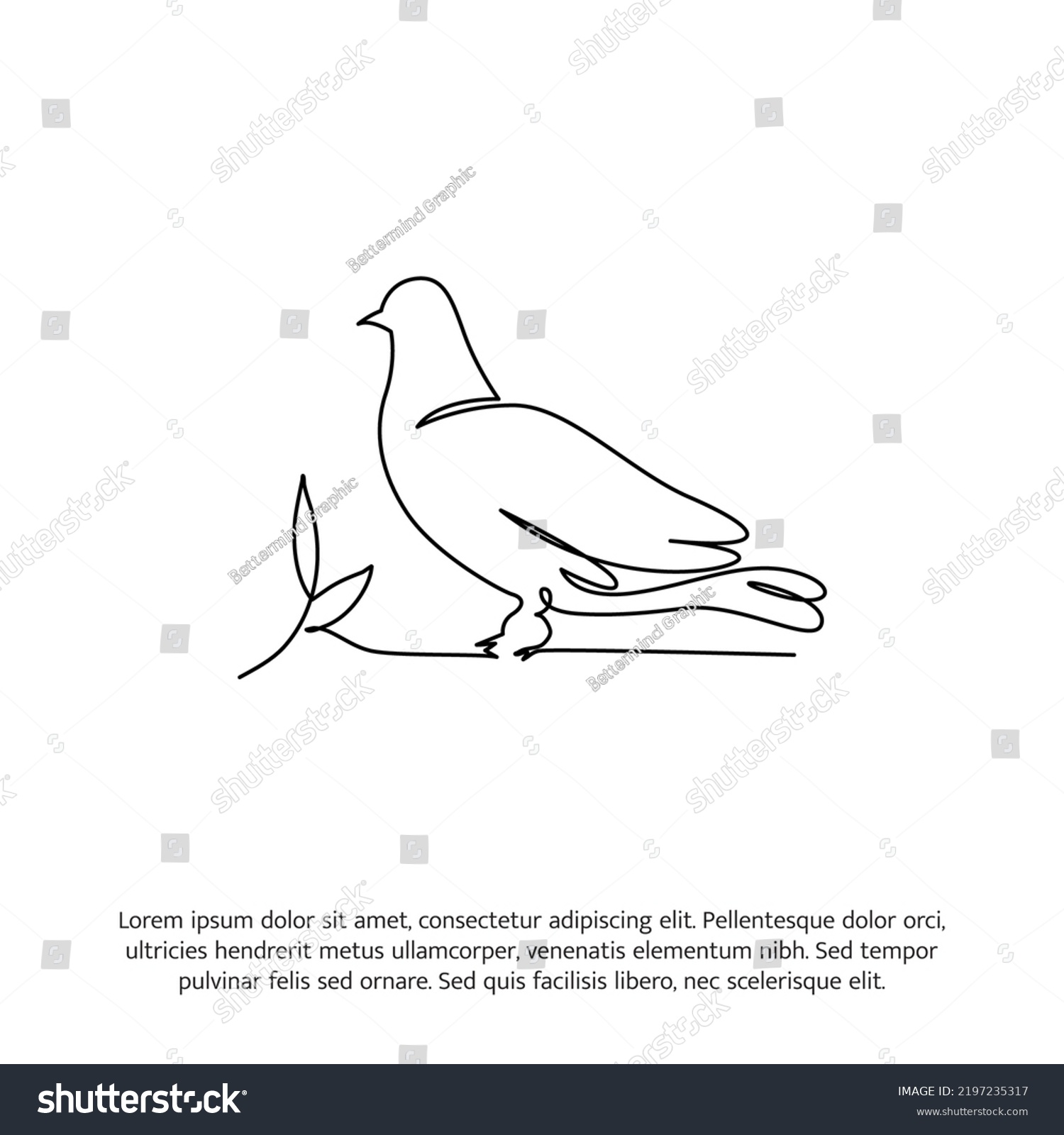 Pigeon One Continuous Line Drawing Cute Stock Vector (Royalty Free ...