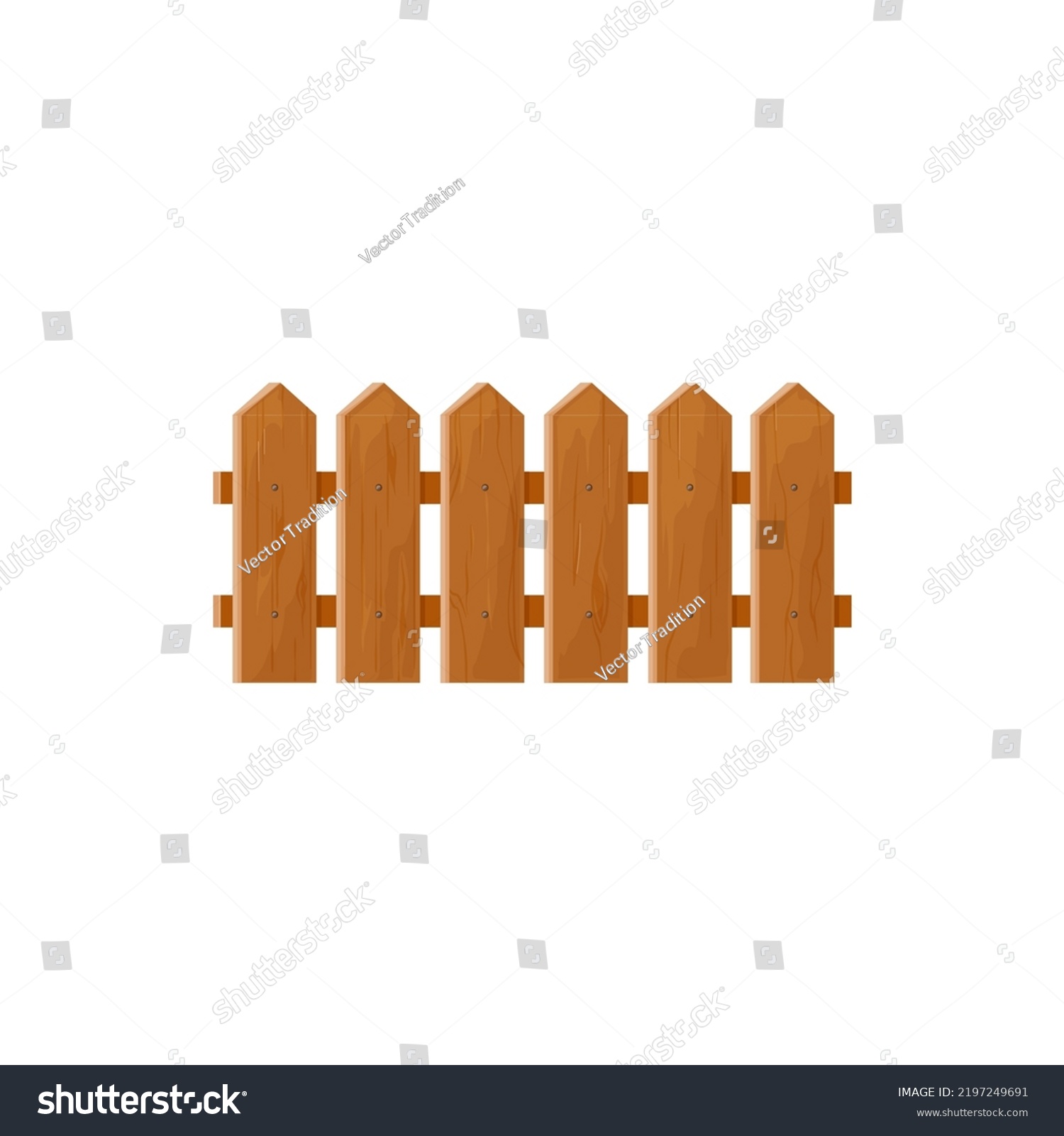 Outdoor Barrier Pickets Isolated Wooden Fence Stock Vector Royalty Free Shutterstock