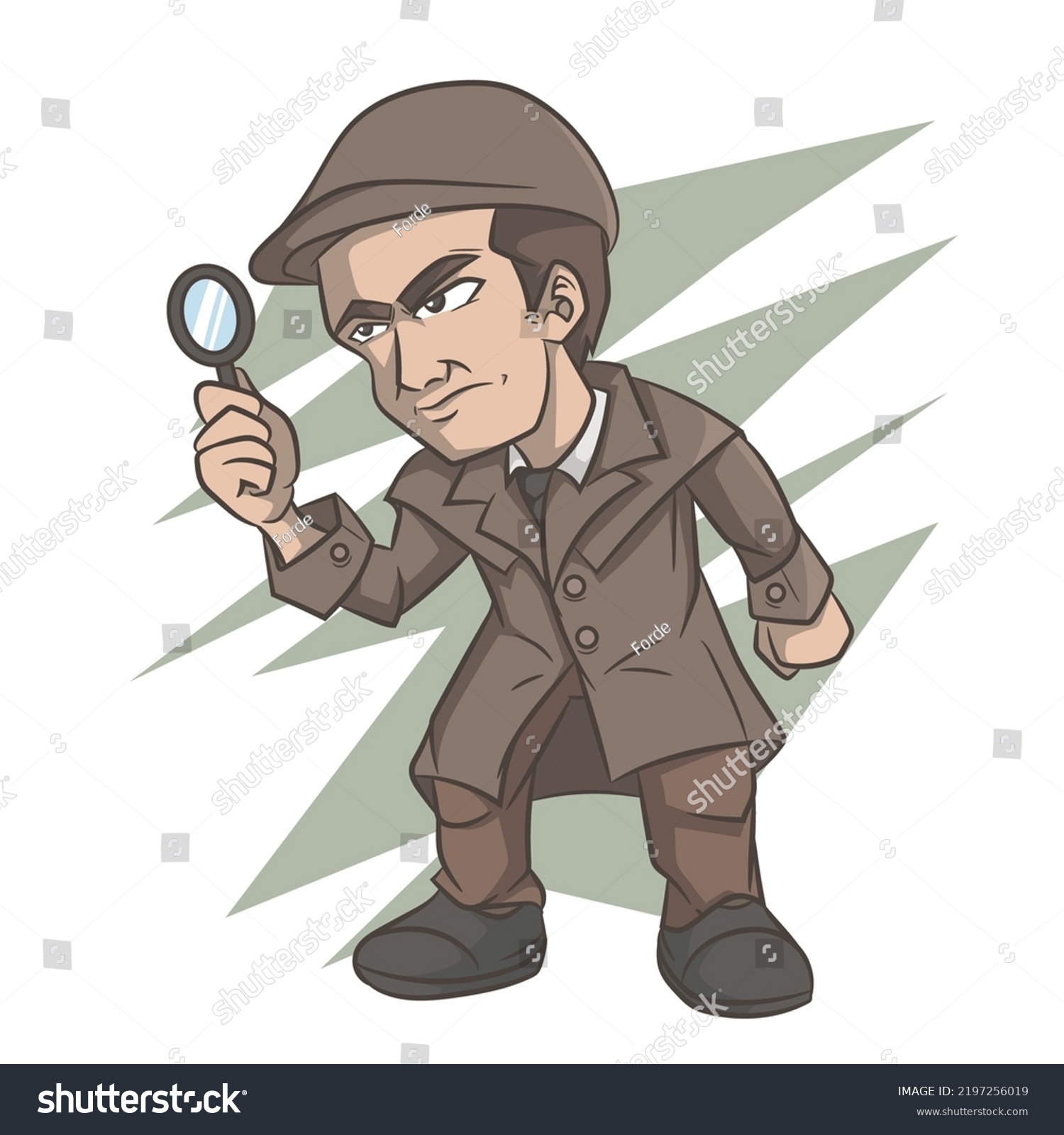 Cartoon Detective Police Inspector Character Stock Vector (Royalty Free ...