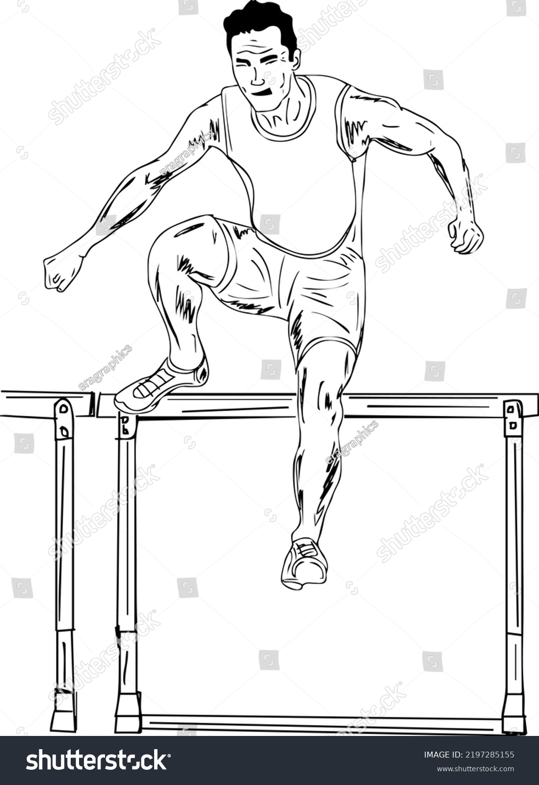 Hurdles Racing Vector Hurdle Race Man Stock Vector (Royalty Free