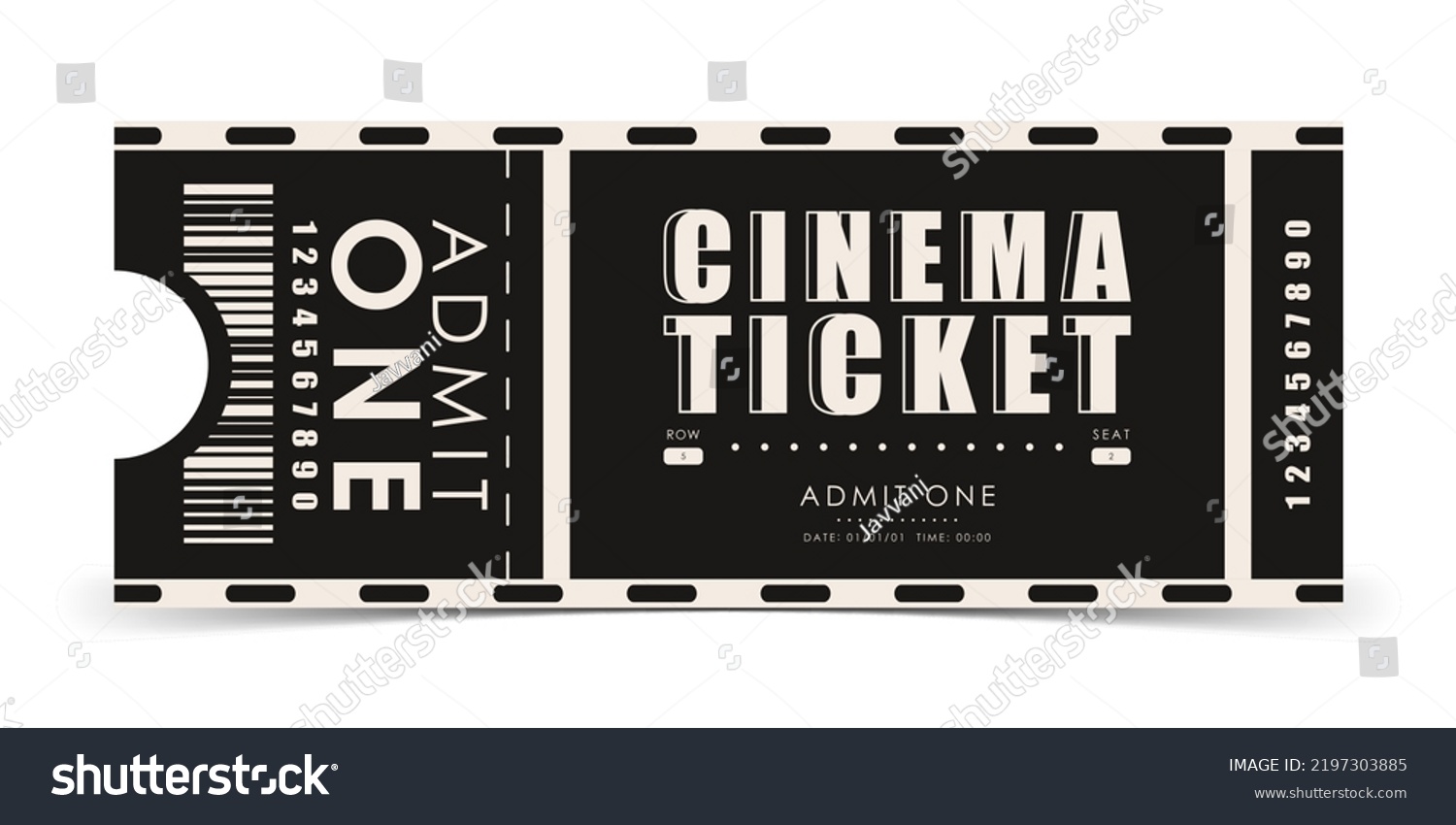 Cinema Ticket Template Modern Elegant Ticket Stock Vector (Royalty Free ...