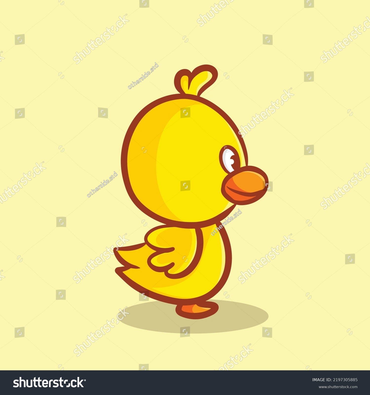 Cute Duck Cartoon Mascot Logo Flat Stock Vector (Royalty Free ...