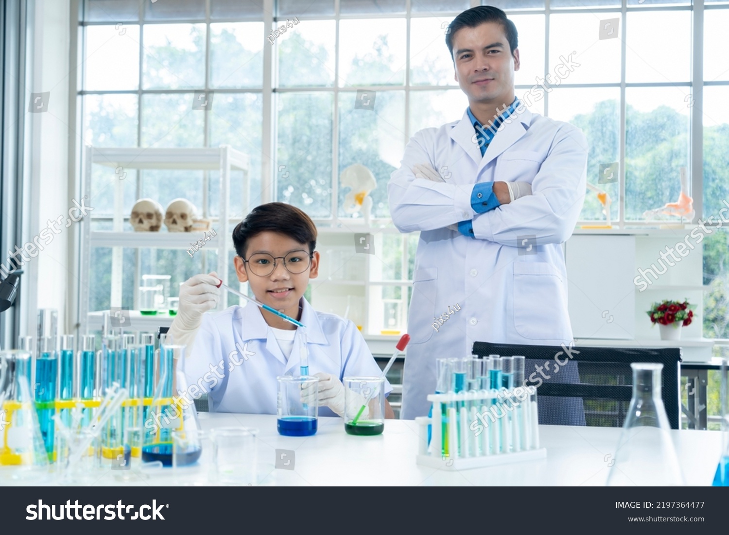 Portrait Young Man Teacher Little Boy Stock Photo 2197364477 | Shutterstock