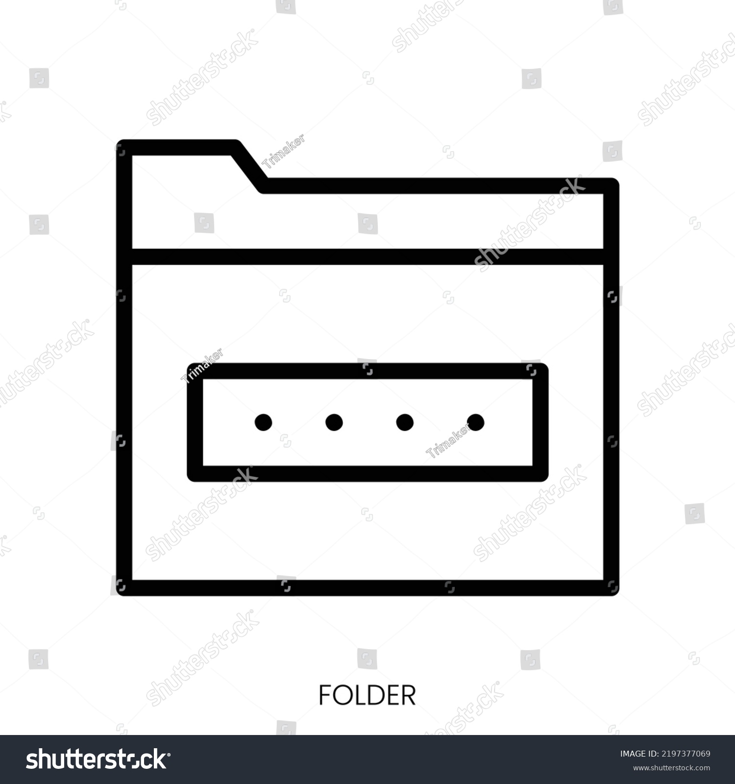 Folder Icon Line Art Style Design Stock Vector (Royalty Free ...