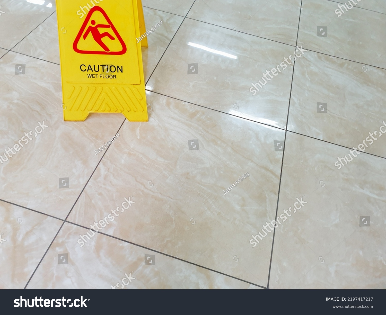 Wet Floor Caution Slippery Sign Incident Stock Photo 2197417217 ...