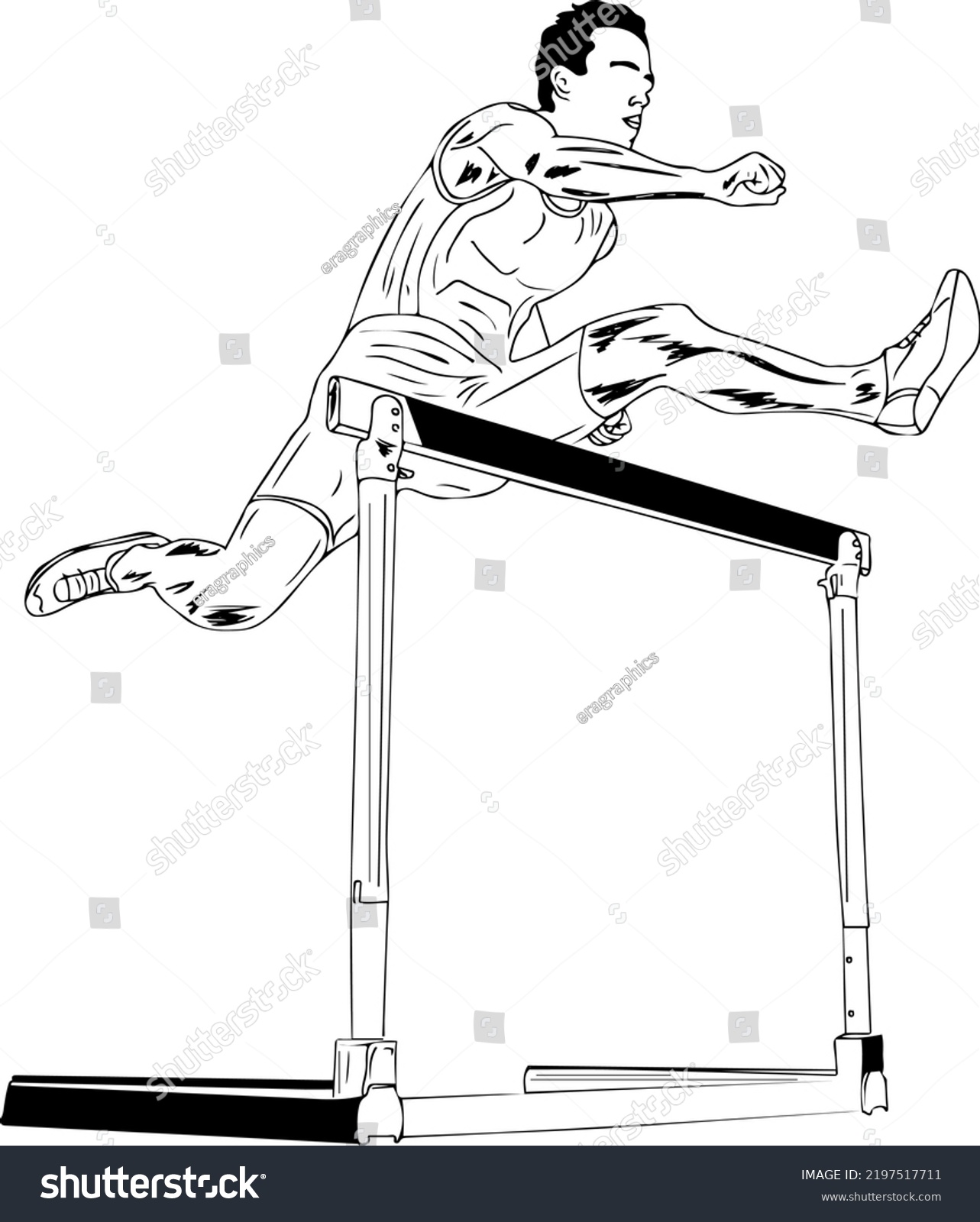 Hurdles Racing Vector Hurdle Race Man Stock Vector (Royalty Free