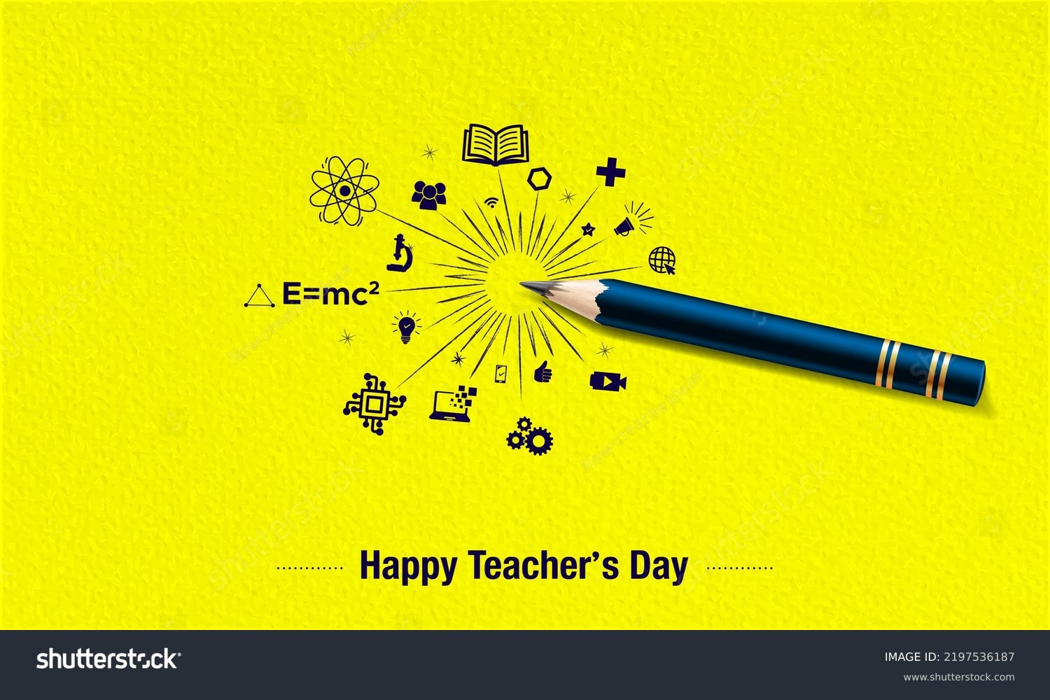 Happy Teachers Day Greeting Card Inspiring Stock Vector (Royalty Free ...