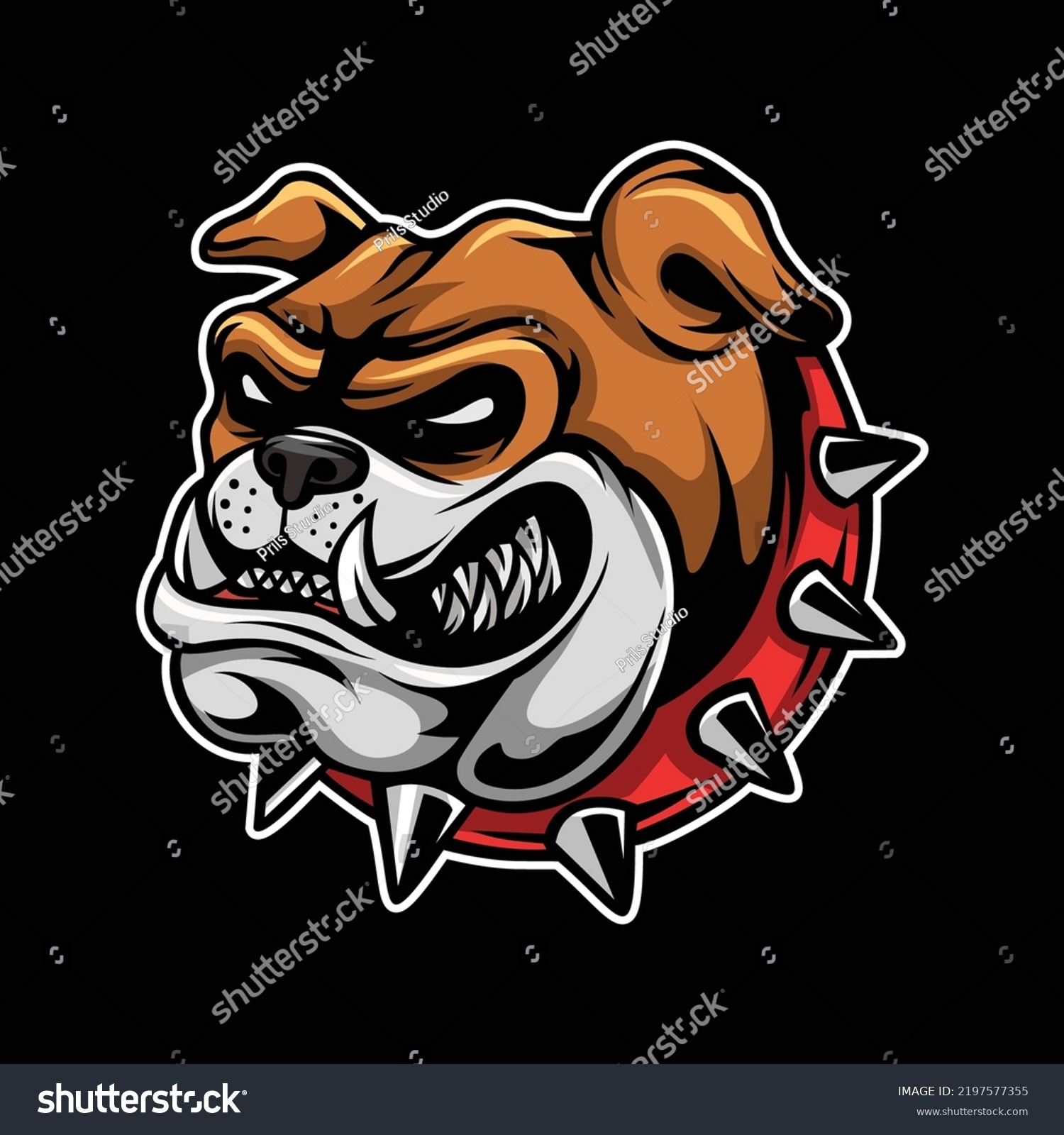 Angry Bulldog Head Mascot Illustration Stock Vector (Royalty Free ...