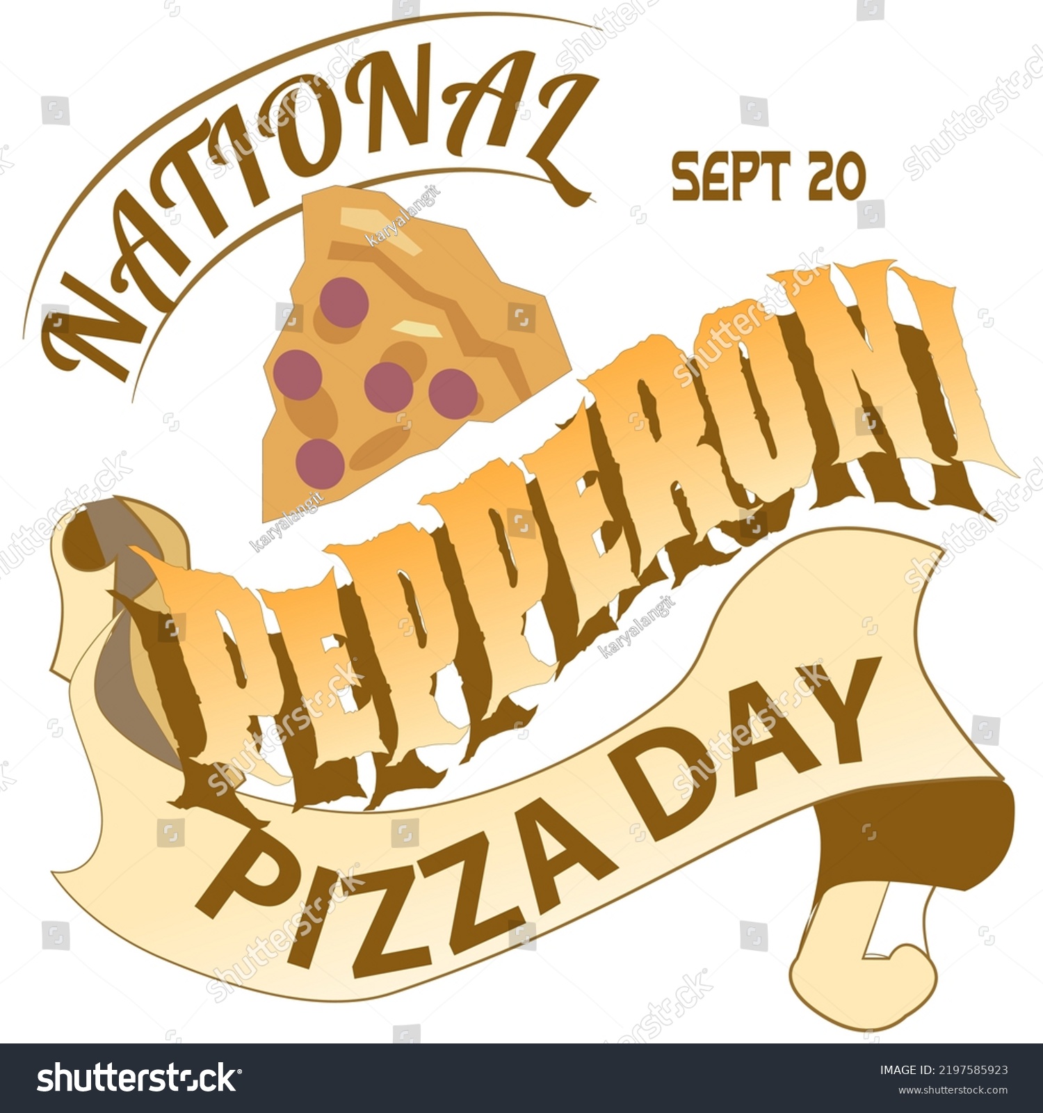 National Pepperoni Pizza Day Sign Vector Stock Vector (Royalty Free