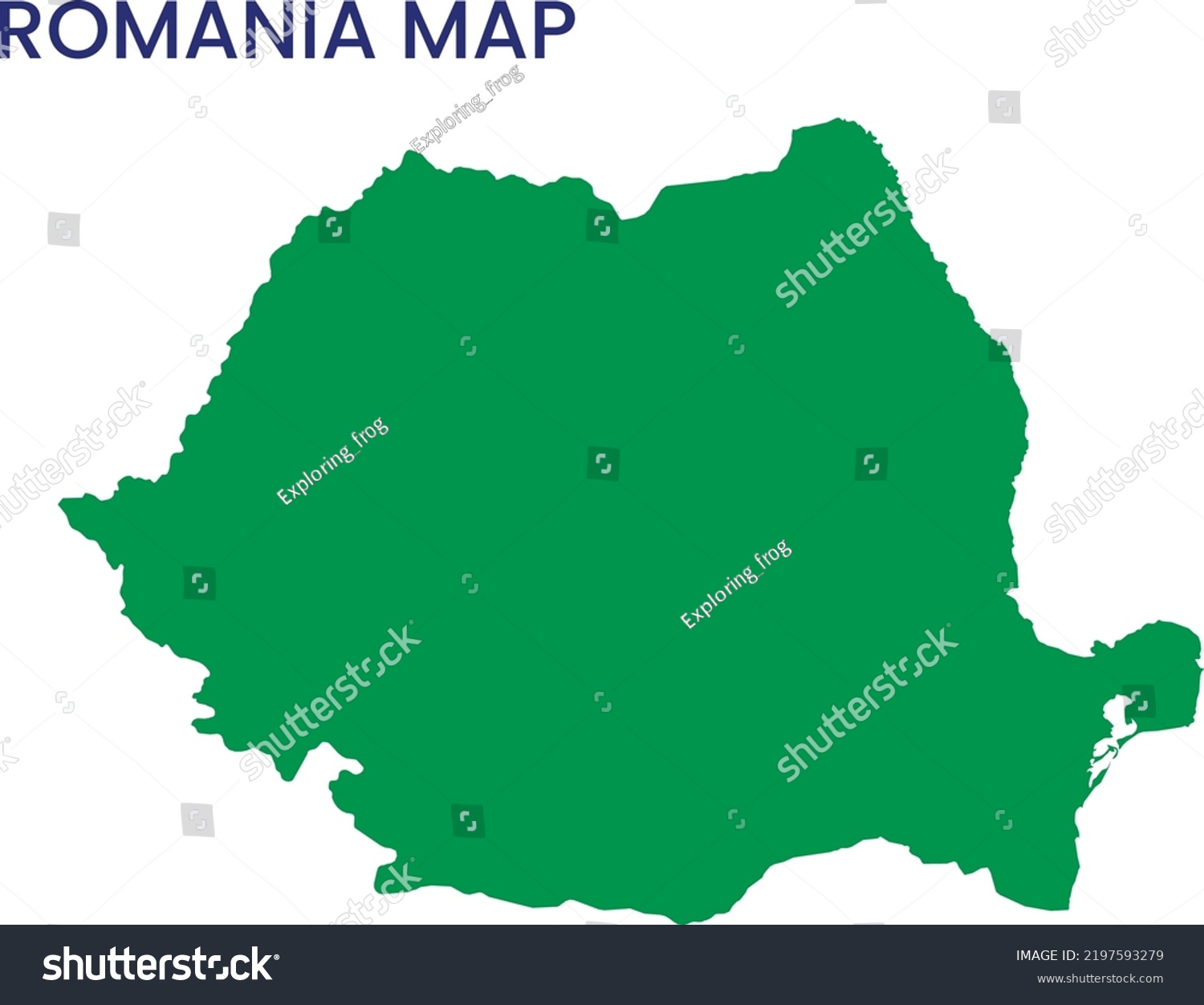 High Detailed Map Romania Outline Map Stock Vector (Royalty Free ...