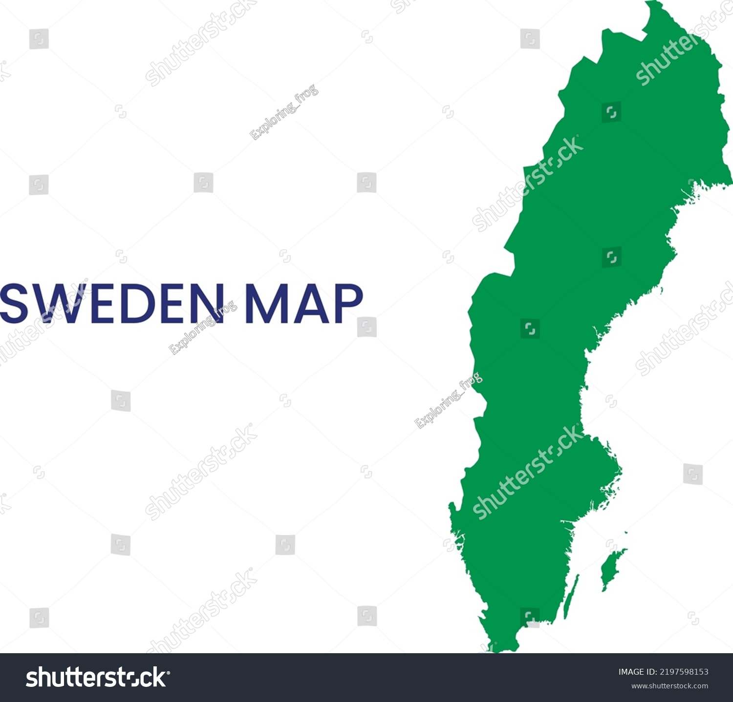 High Detailed Map Sweden Outline Map Stock Vector Royalty Free   Stock Vector High Detailed Map Of Sweden Outline Map Of Sweden Europe 2197598153 