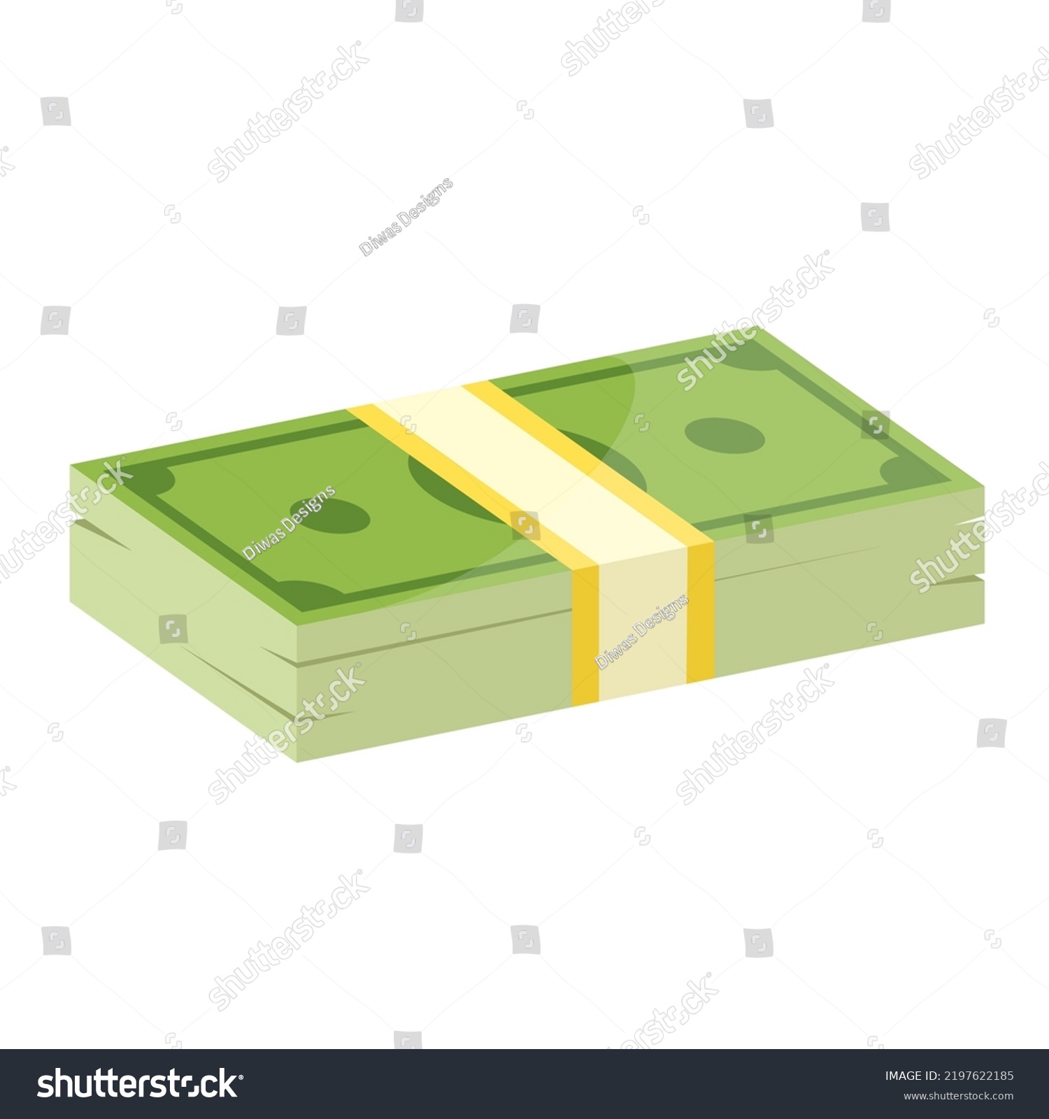 Dollar Bill Stack Flat Vector Illustration Stock Vector (Royalty Free ...