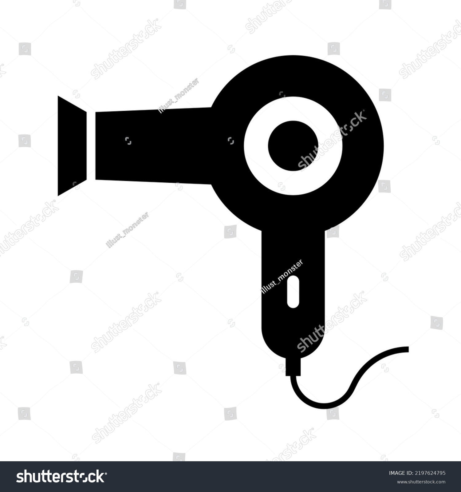 Modern Blow Dryer Silhouette Icon Hair Stock Vector (Royalty Free ...