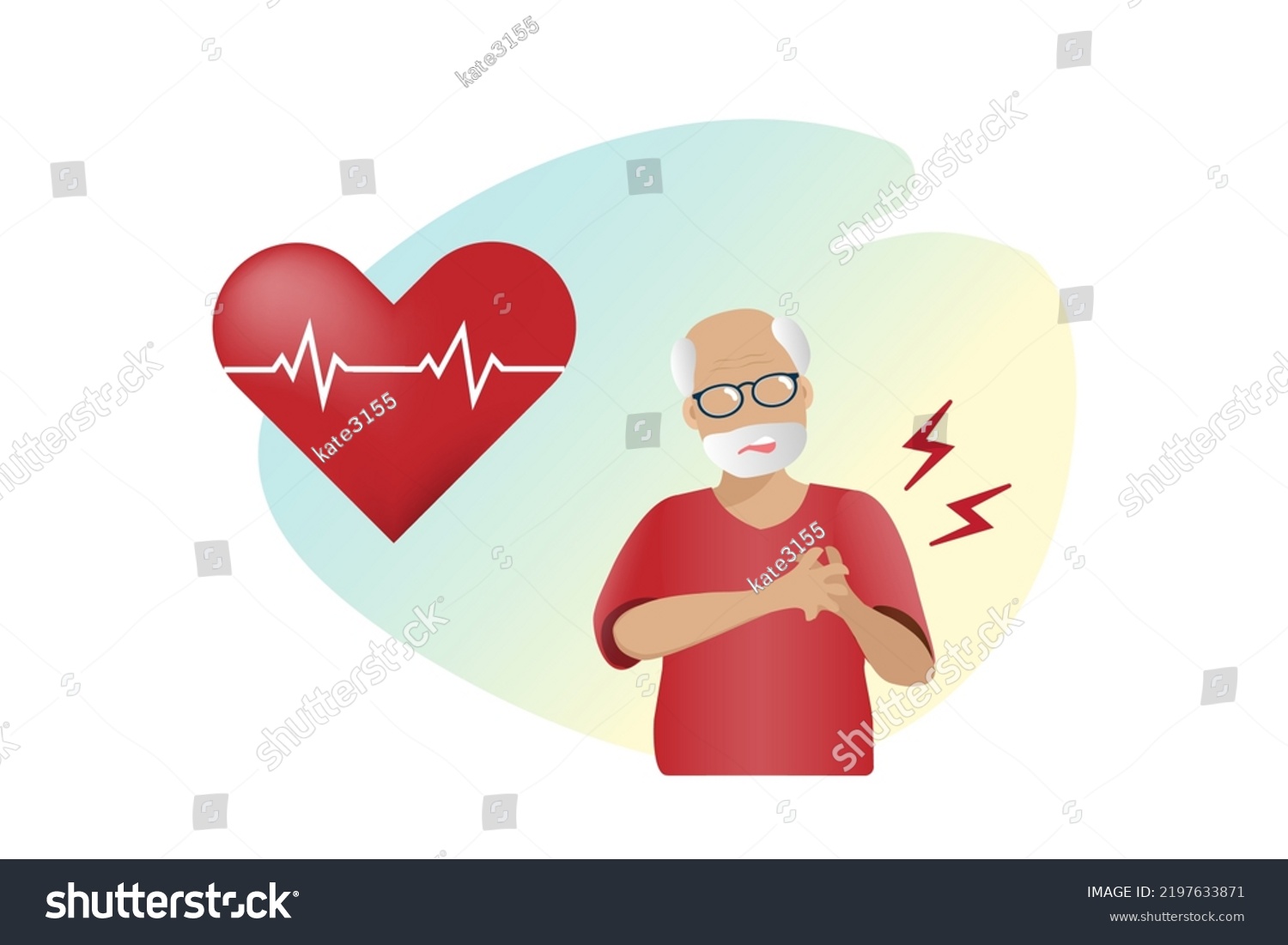 Senior Man Suffering Heart Attack Medical Stock Vector (Royalty Free ...