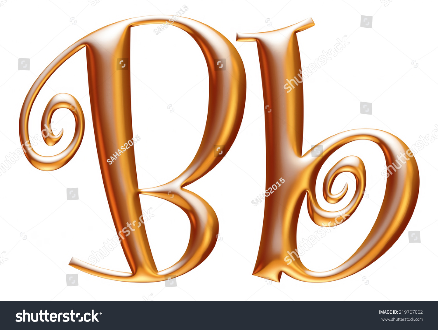 3d Golden Letter B Isolated White Stock Illustration 219767062 ...