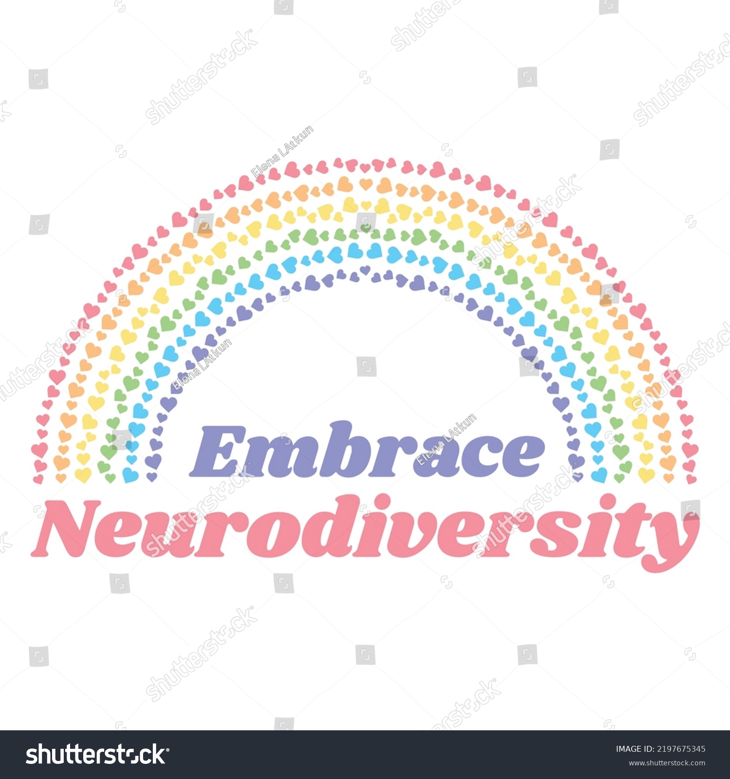 Embrace Neurodiversity Motivational Quote Flat High Stock Vector Royalty Free 2197675345