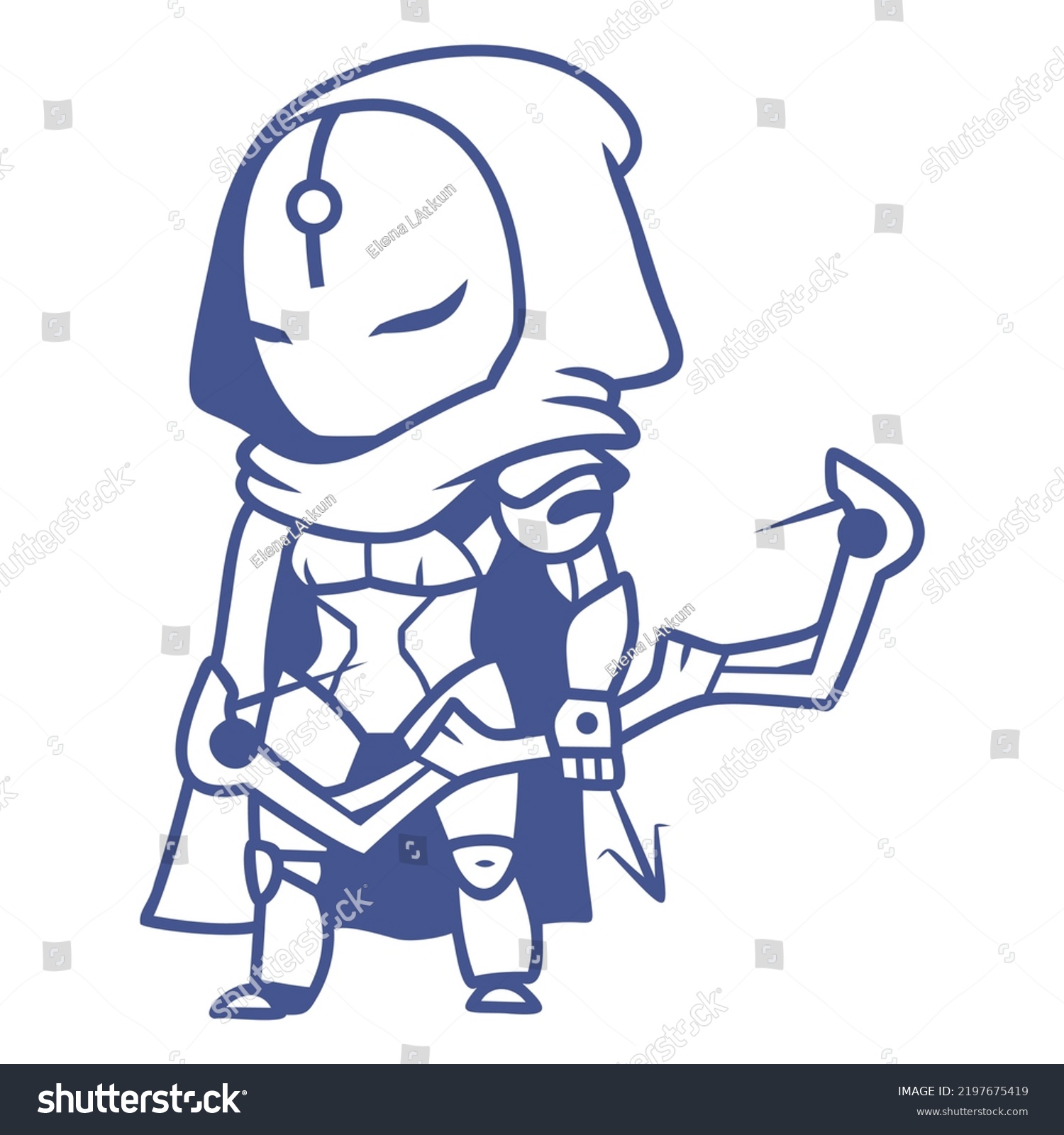 Cute Robot Archer Character High Quality Stock Vector Royalty Free