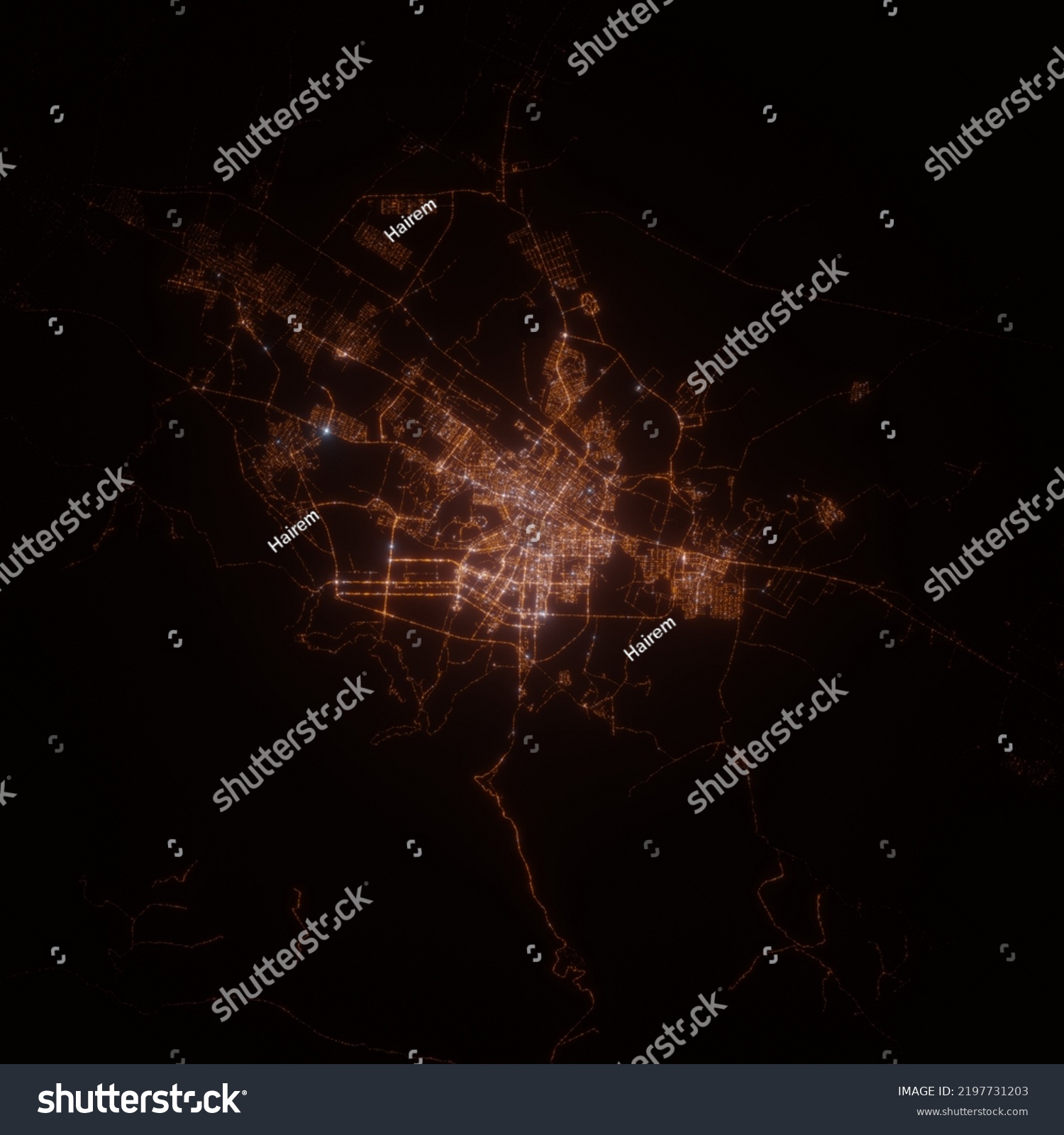 Ashgabat Turkmenistan Street Lights Map Satellite Stock Illustration ...