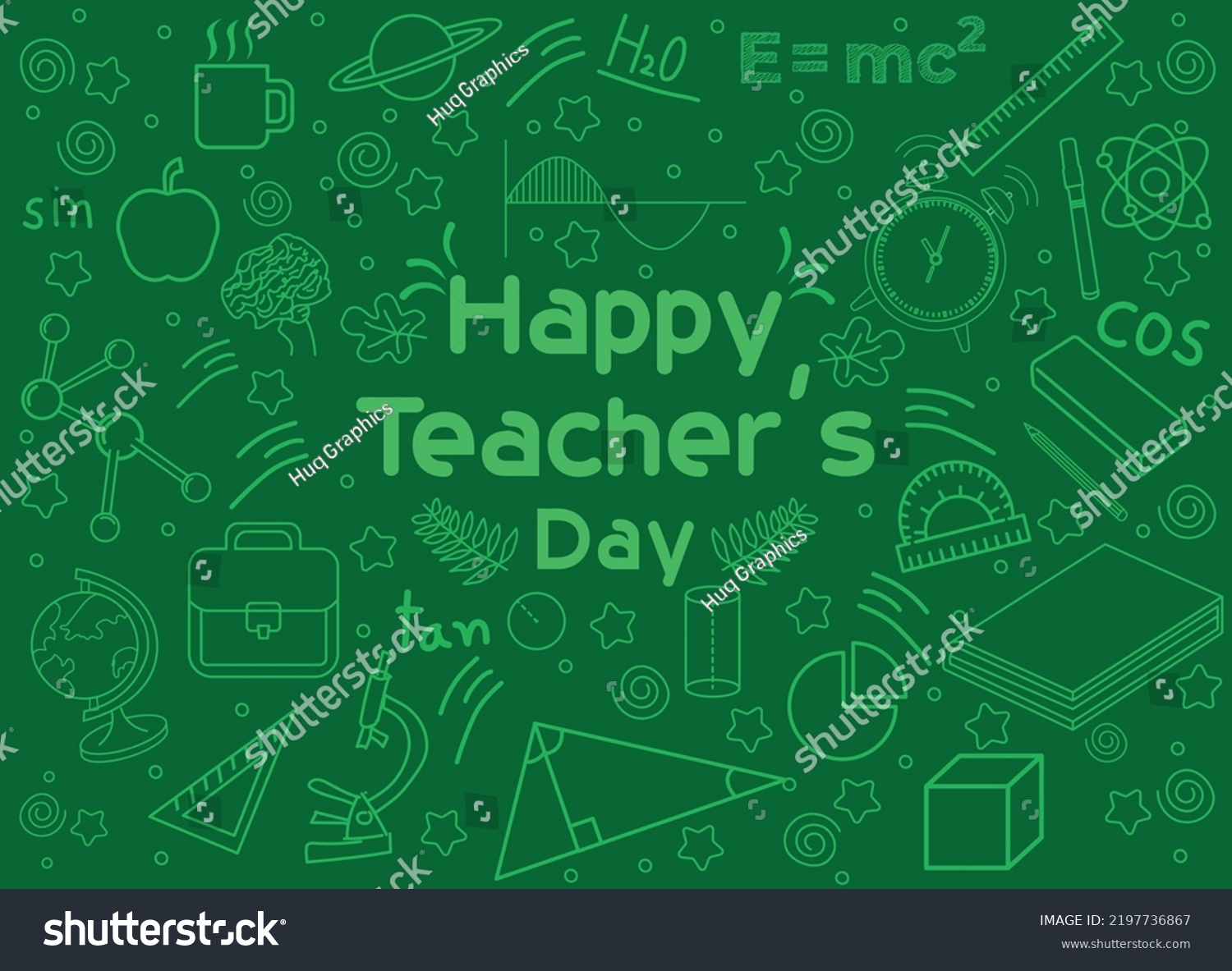 Happy Teachers Day Greetings Large Numbers Stock Vector (Royalty Free ...