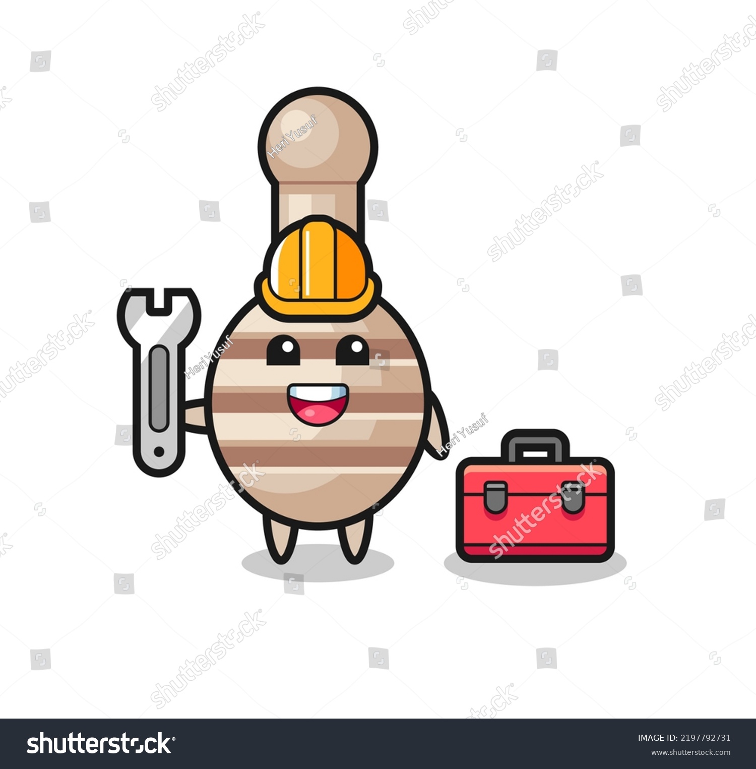 Mascot Cartoon Honey Dipper Mechanic Cute Stock Vector (Royalty Free ...