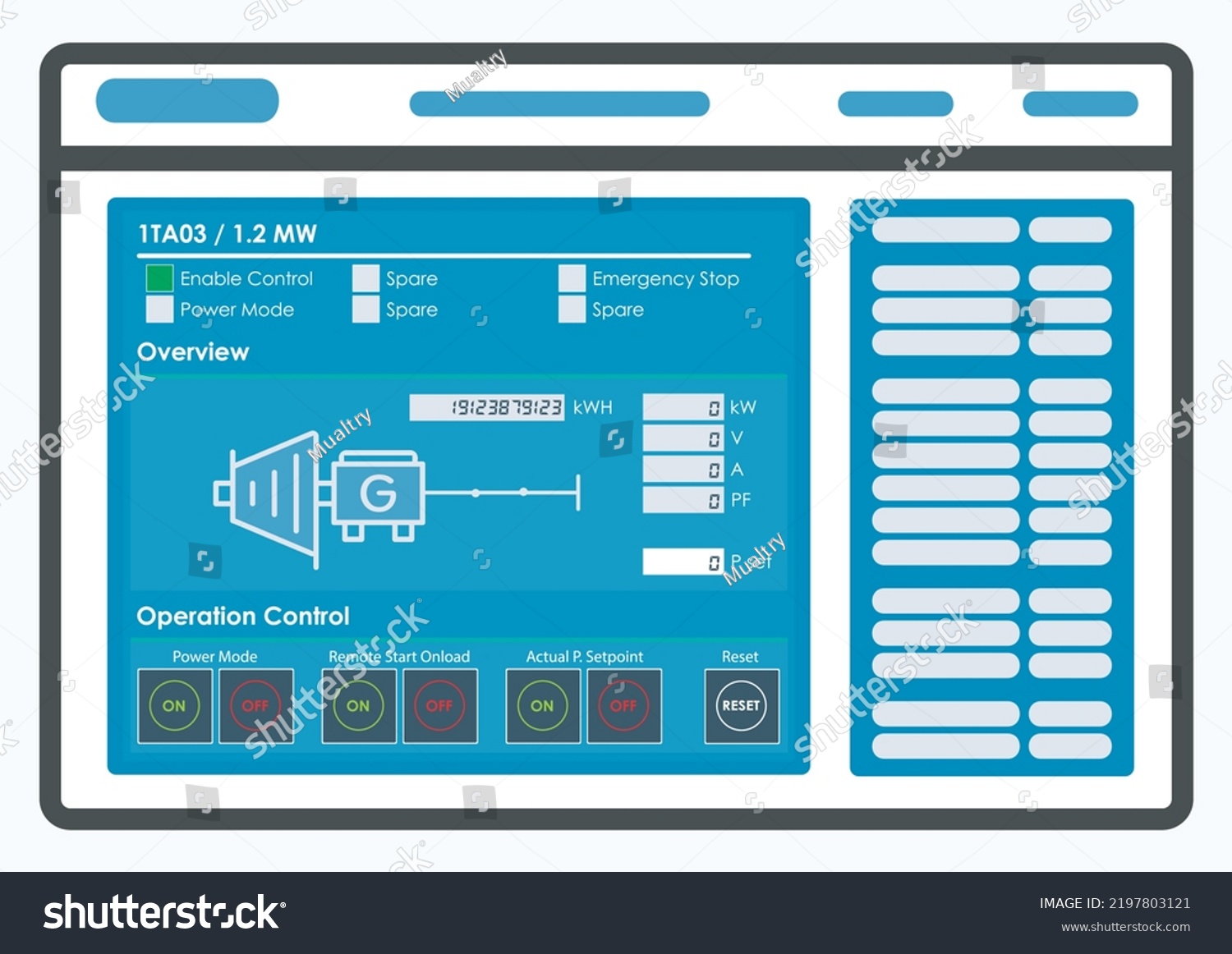 Hmi Scada Industrial Flat Design Stock Vector (Royalty Free) 2197803121 ...