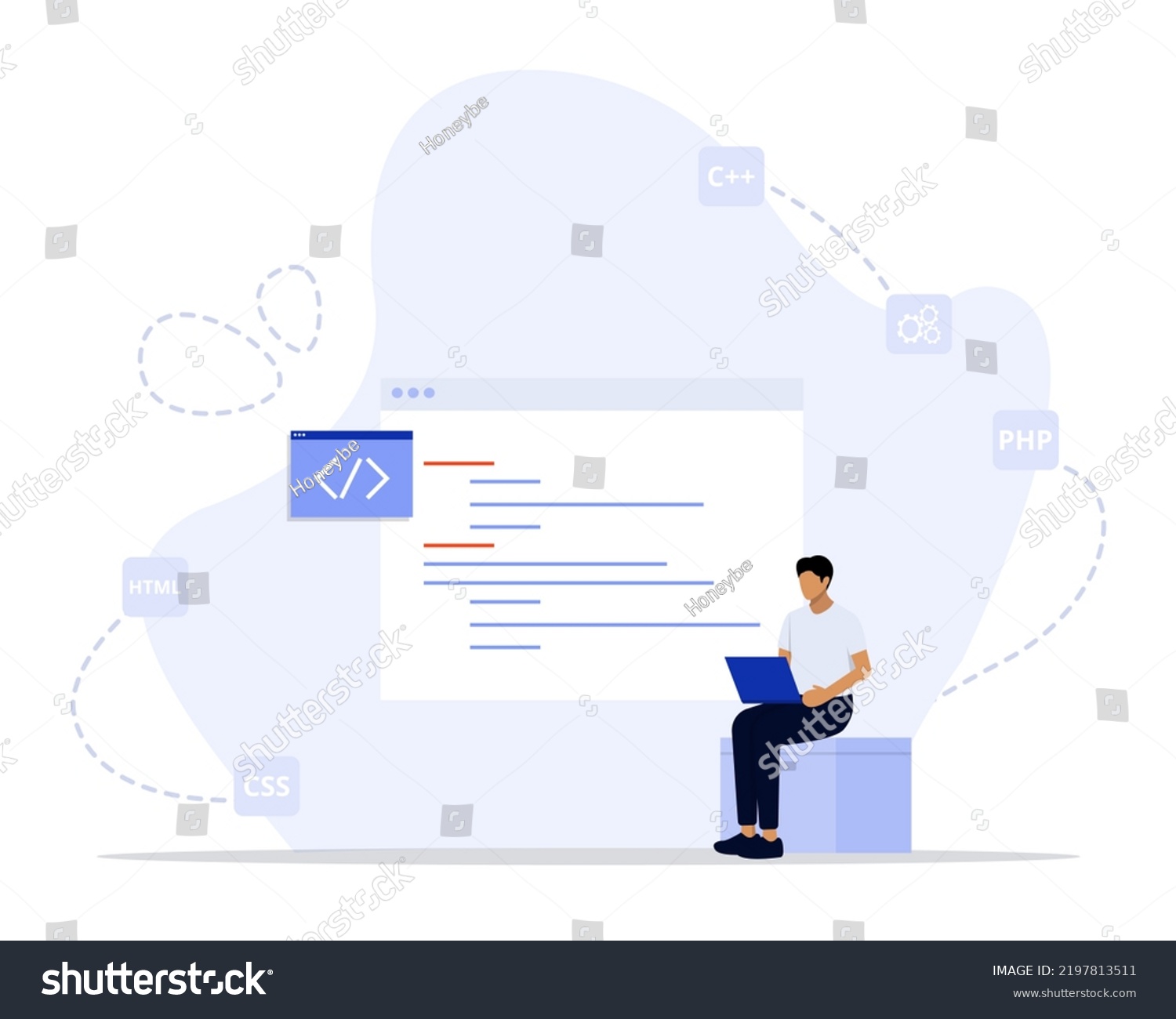 Programming Concept Illustration Suitable Web Landing Stock Vector ...