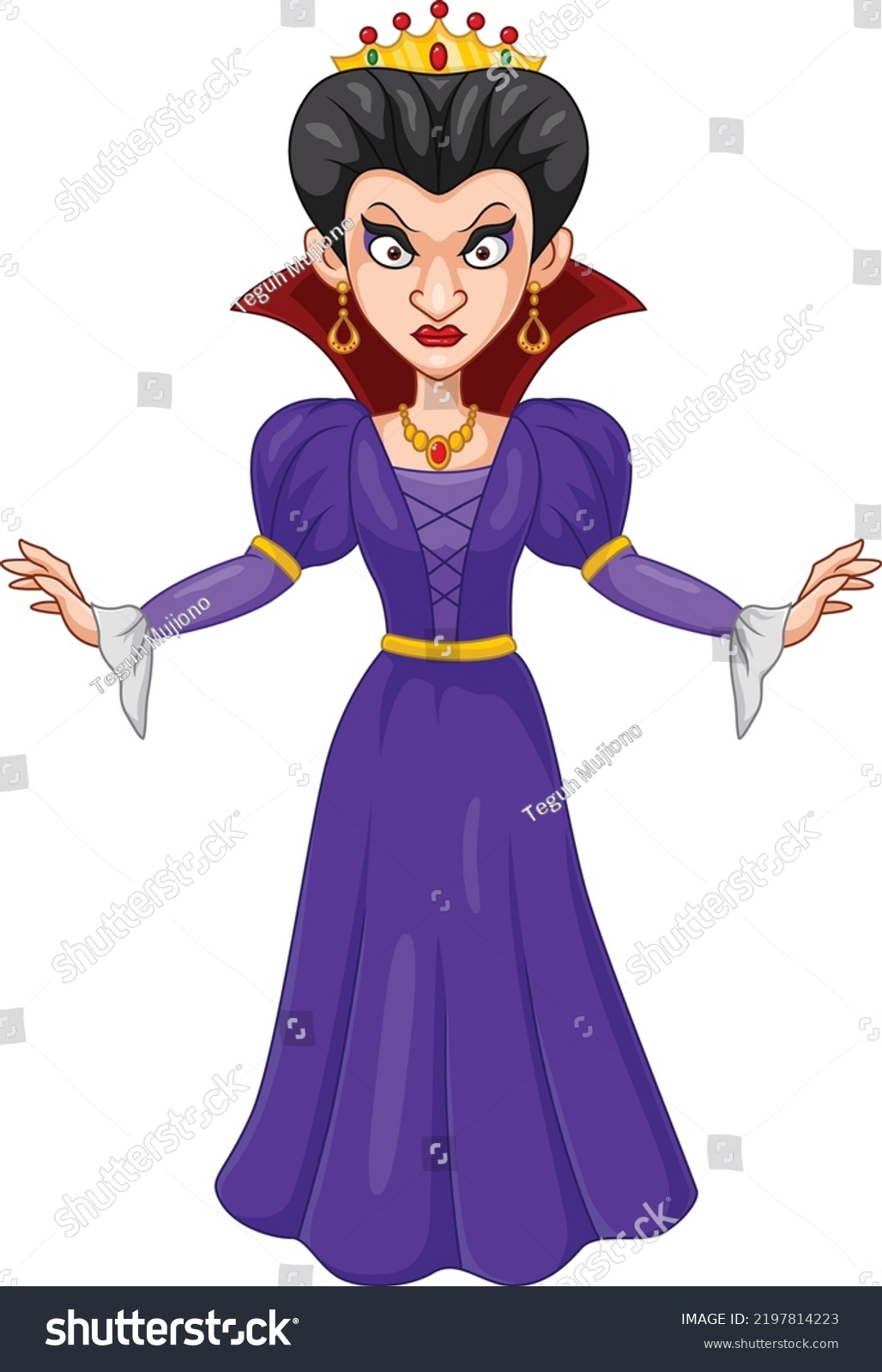 Cartoon Evil Queen On White Background Stock Vector (Royalty Free ...