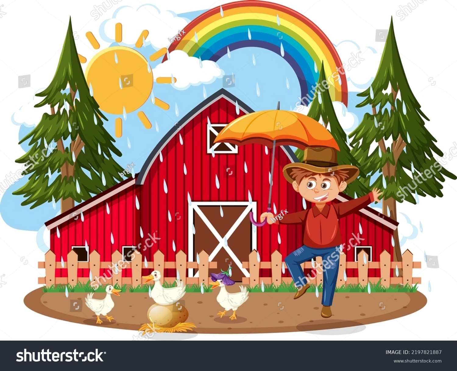 Barm Farm Cartoon Character Illustration Stock Vector (Royalty Free ...