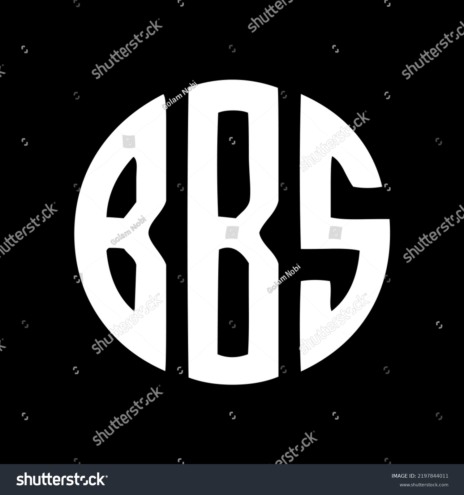 Bbs Letter Logo Design Bw Stock Vector (Royalty Free) 2197844011 ...