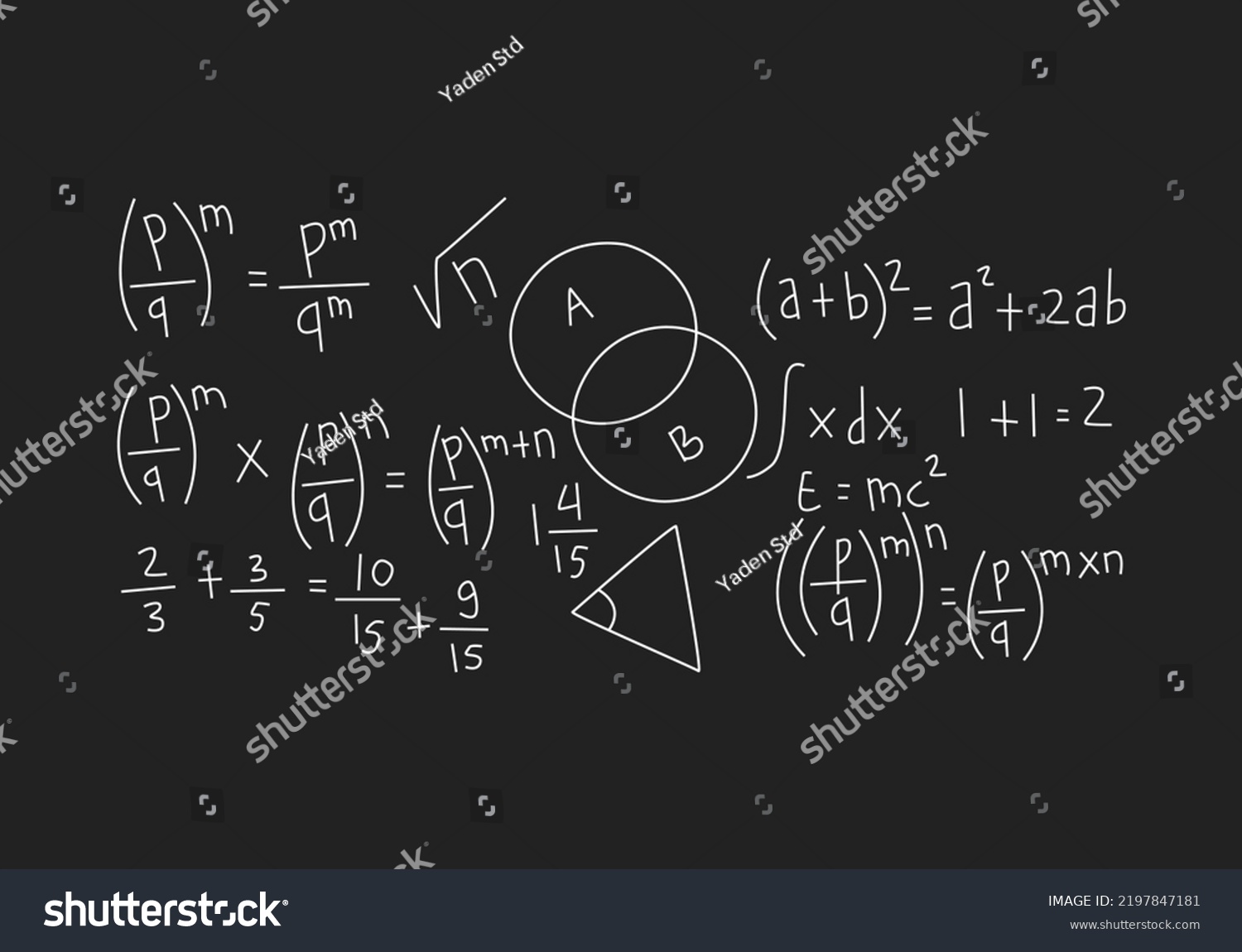 Realistic Math Chalkboard Background Illustration Stock Vector (Royalty ...