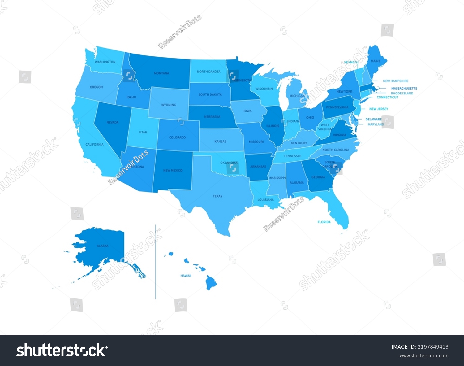 United States America Usa Regions - Stock Vector United States Of America Usa Regions Map With Editable Stroke Vector Illustration 2197849413