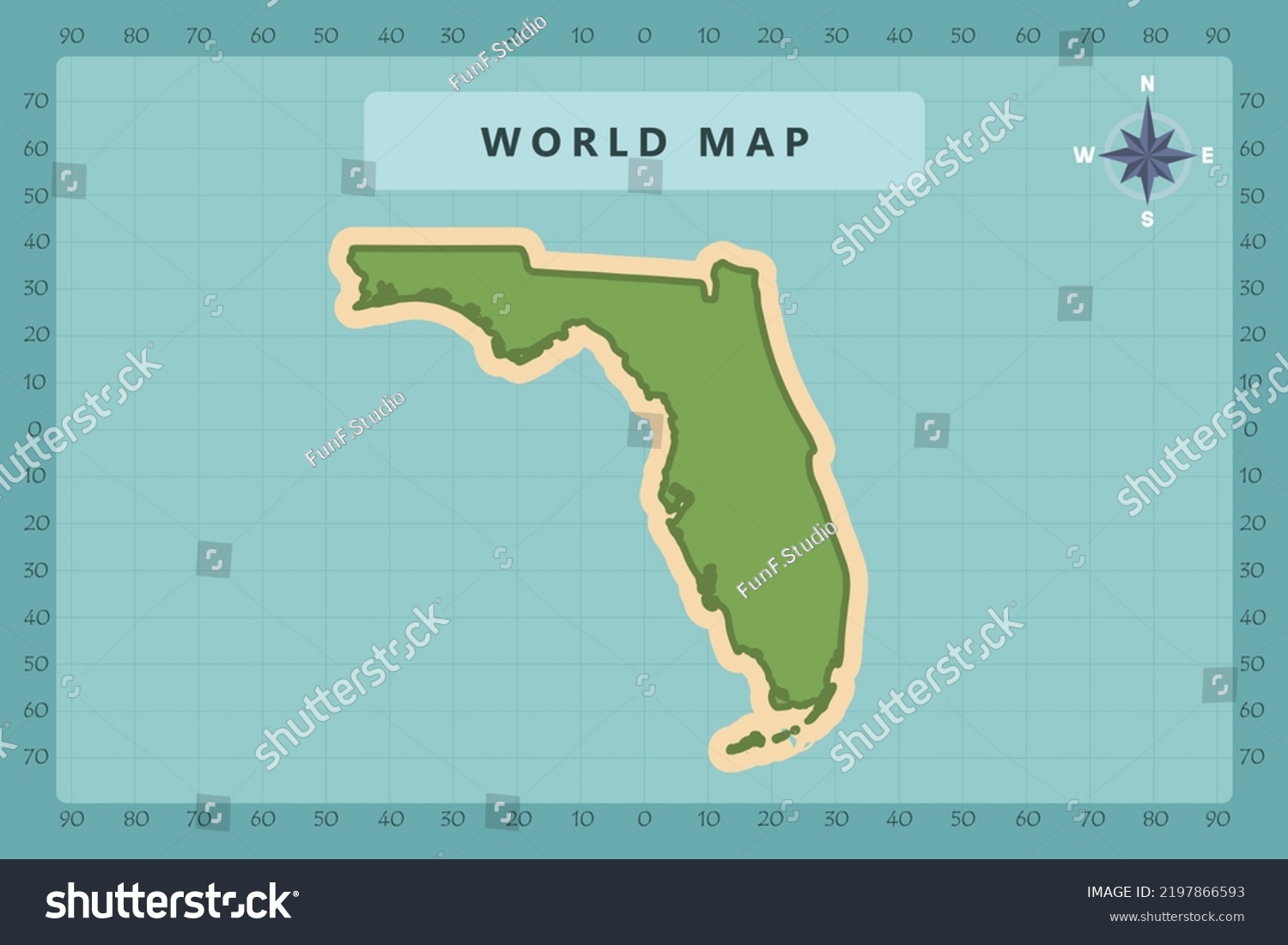 Florida Map Usa United States America Stock Vector (Royalty Free ...