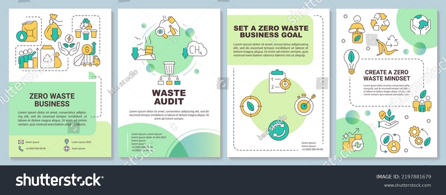 Zero Waste Business Strategies Green Brochure Stock Vector (Royalty ...